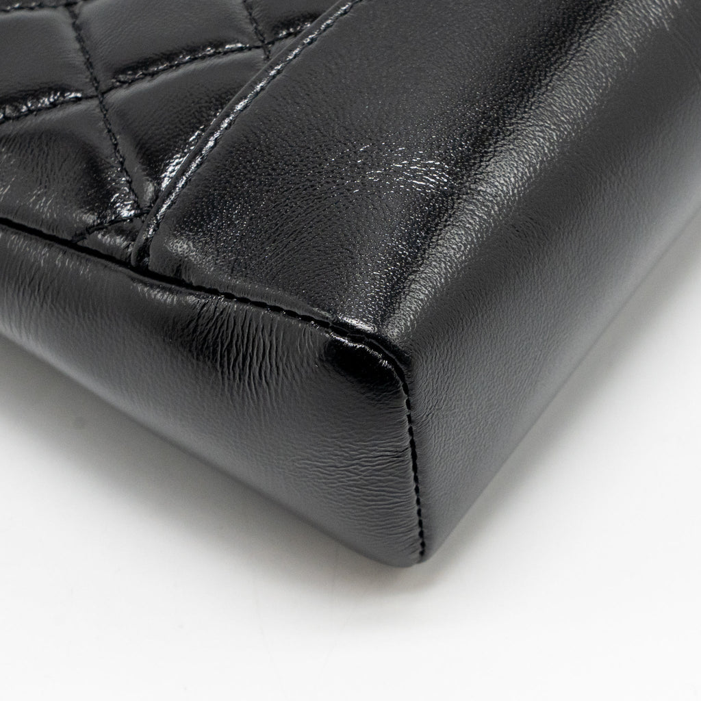 CHANEL MINI 31 BAG SHINY CALFSKIN BLACK LGHW (MICROCHIP)