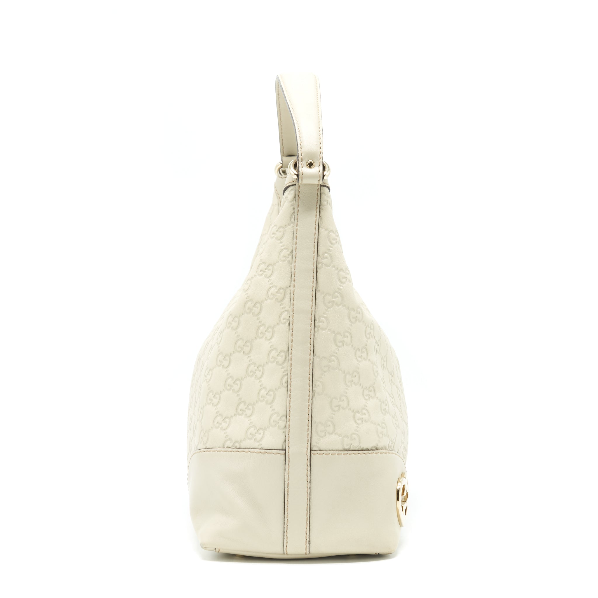 GUCCI VINTAGE SHOULDER BAG WHITE/EXTRA WALLET