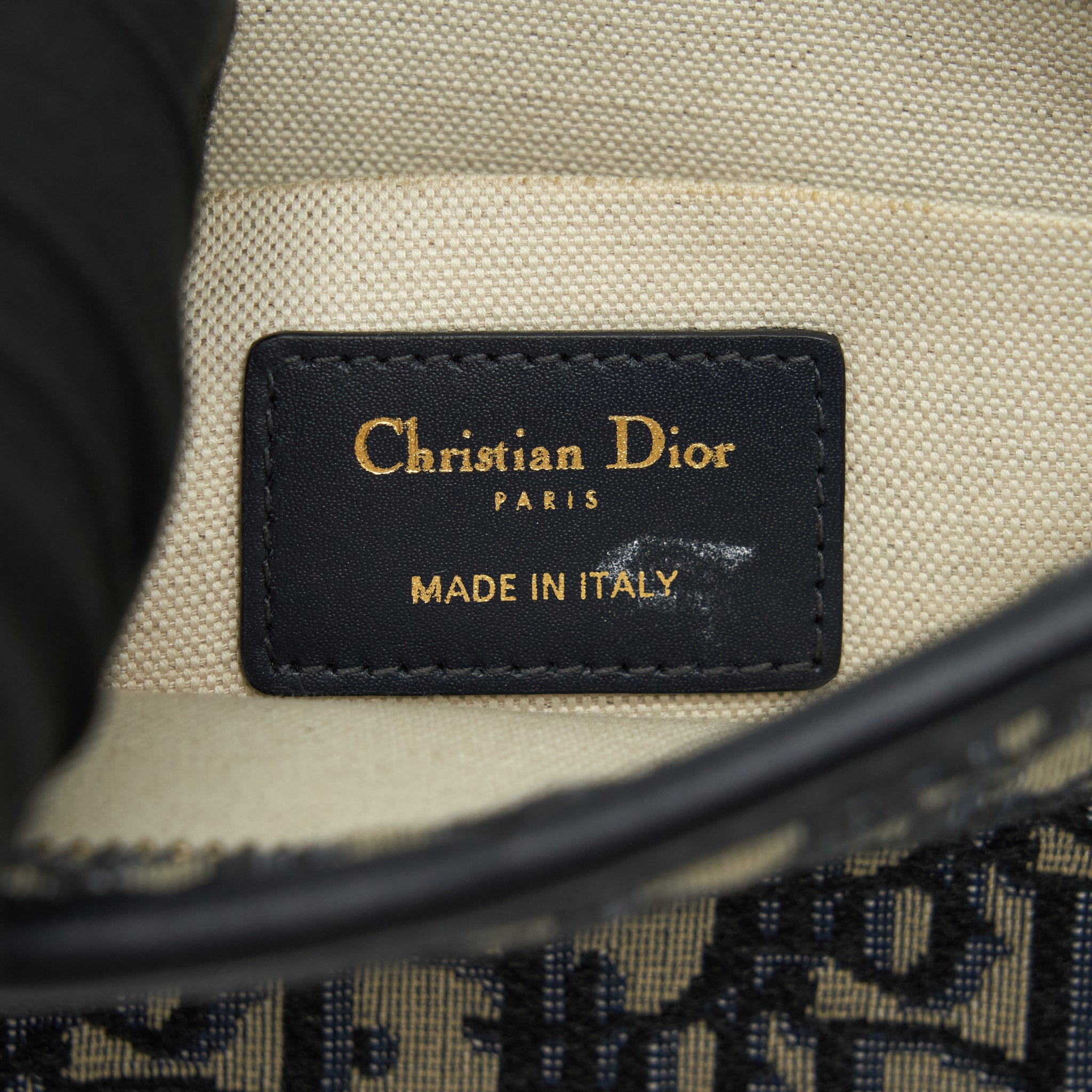 DIOR DIORQUAKE POUCH BLUE OBLIQUE CANVAS