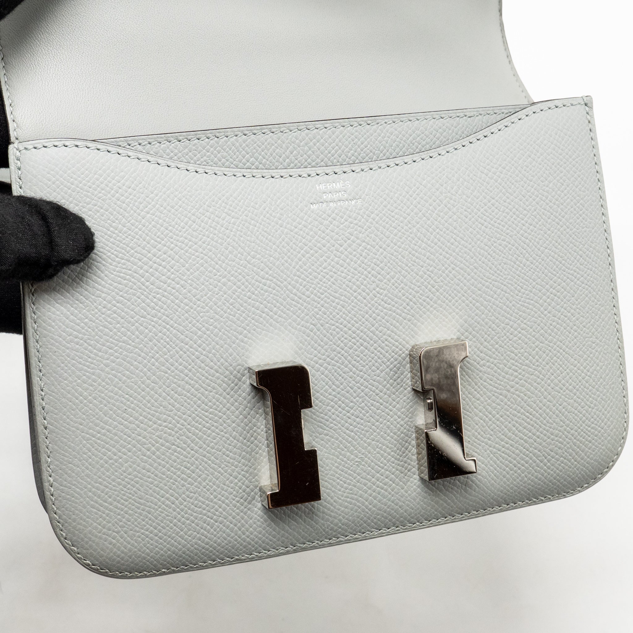 HERMES MINI CONSTANCE EPSOM 8U BLEU GLACIER SHW