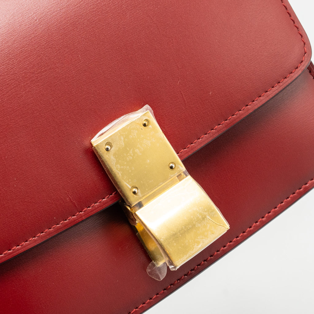 CELINE MINI CLASSIC BOX BAG CALFSKIN RED GHW