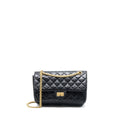 CHANEL SMALL 2.55 REISSUE FLAP BAG AGED CALFSKIN BLACK BRUSHED GHW