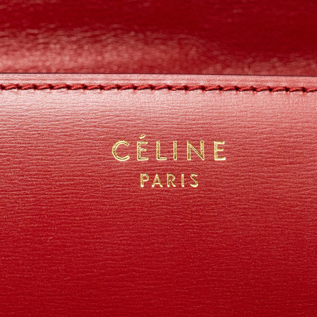 CELINE MINI CLASSIC BOX BAG CALFSKIN RED GHW