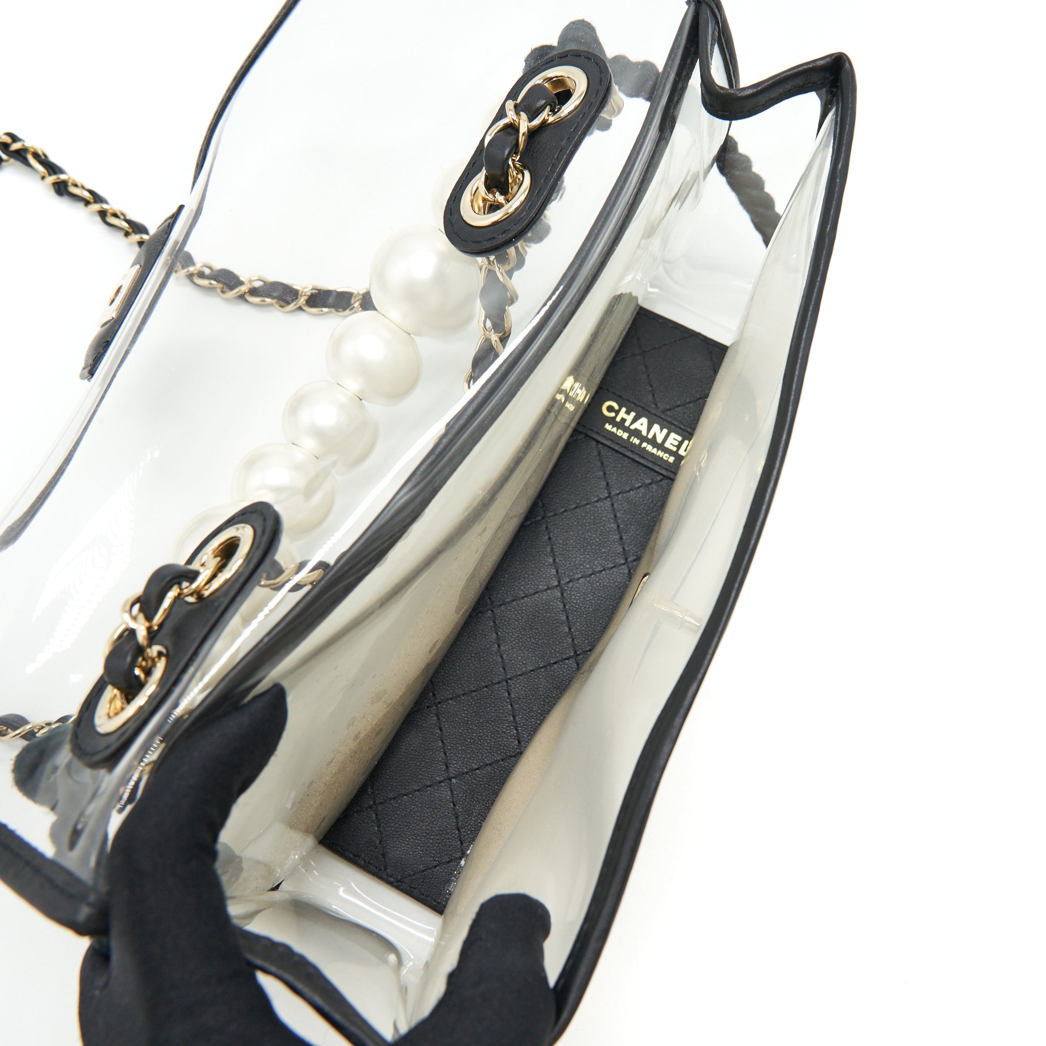 CHANEL SAND BY THE SEA PEARL FLAP BAG