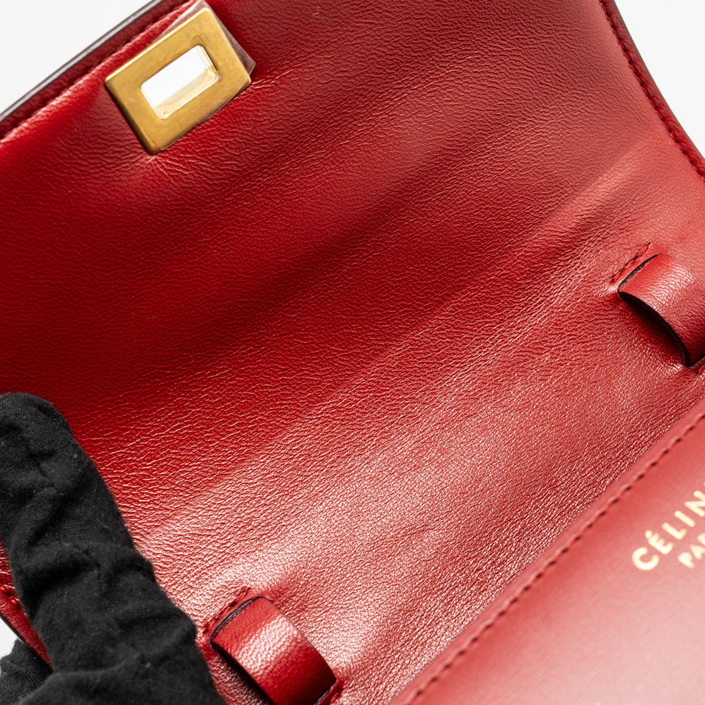 CELINE MINI CLASSIC BOX BAG CALFSKIN RED GHW
