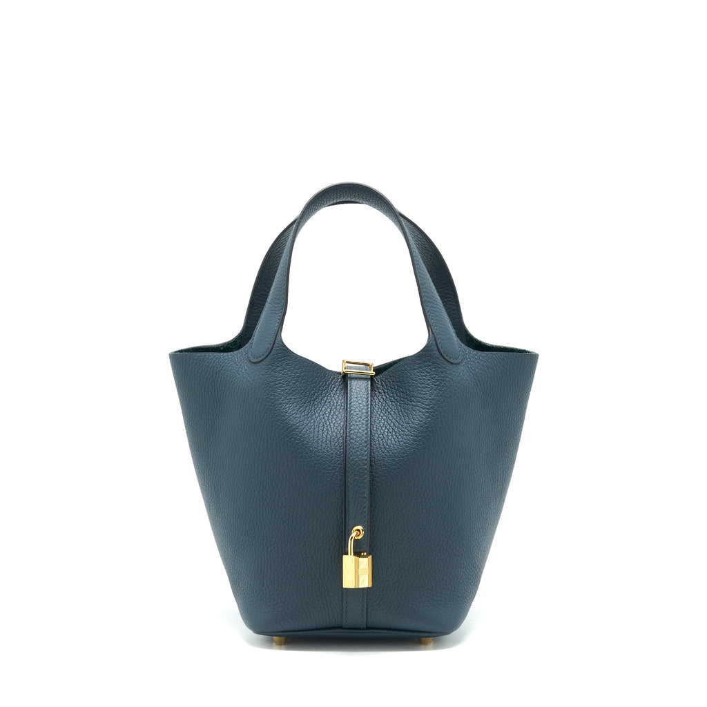 HERMES PICOTIN 18 LOCK BAG VERT CYPRESS GHW