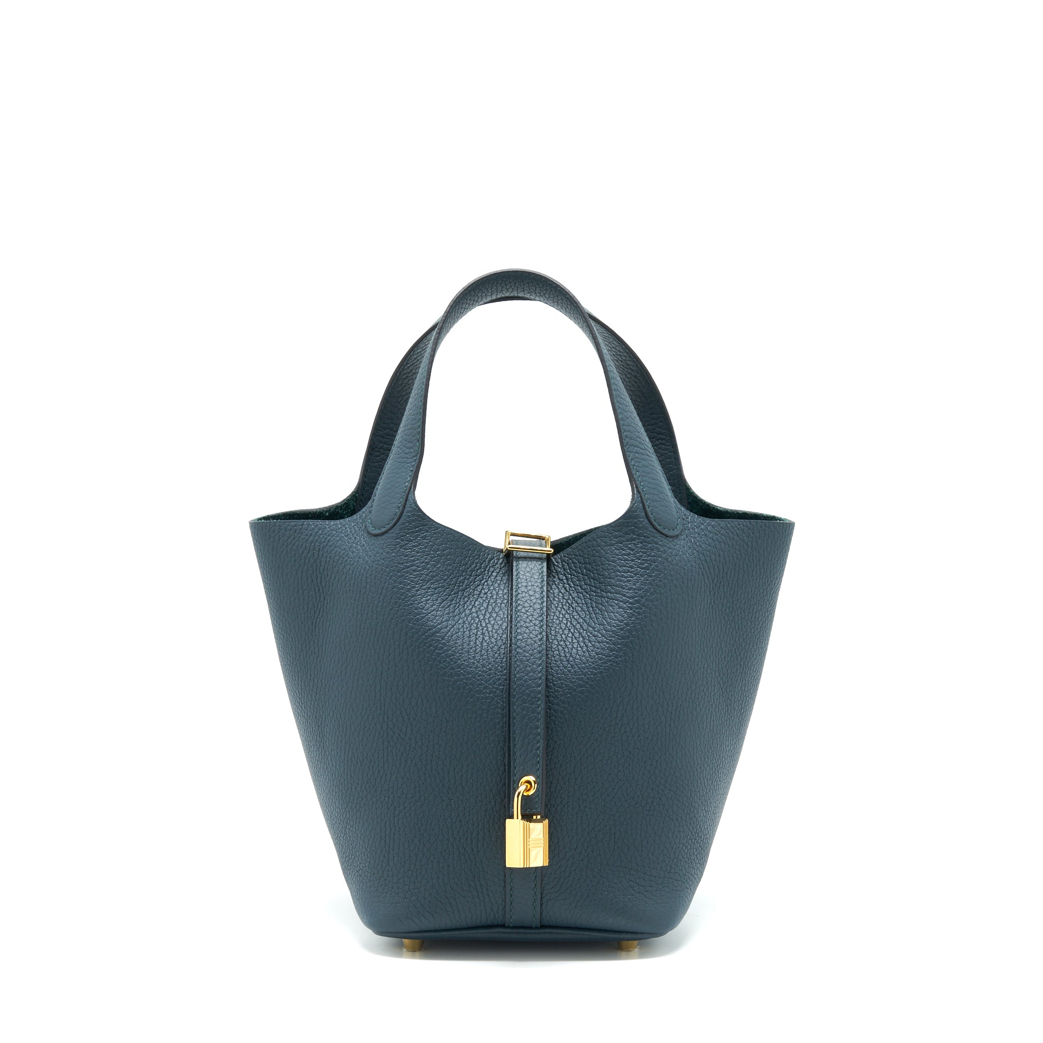 HERMES PICOTIN 18 LOCK BAG VERT CYPRESS GHW
