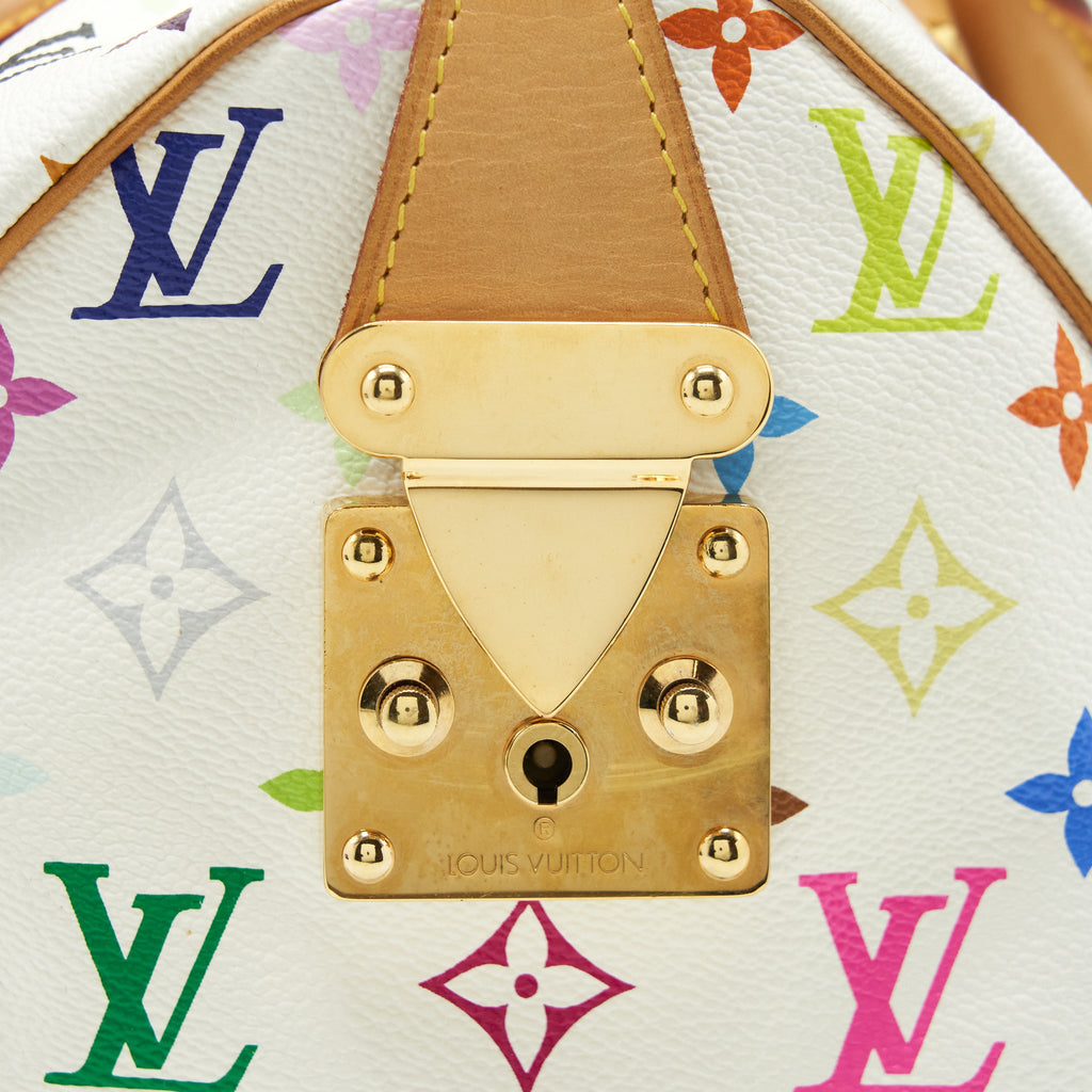 LOUIS VUITTON WHITE MONOGRAM MULTICOLOUR SPEEDY 30 BAG