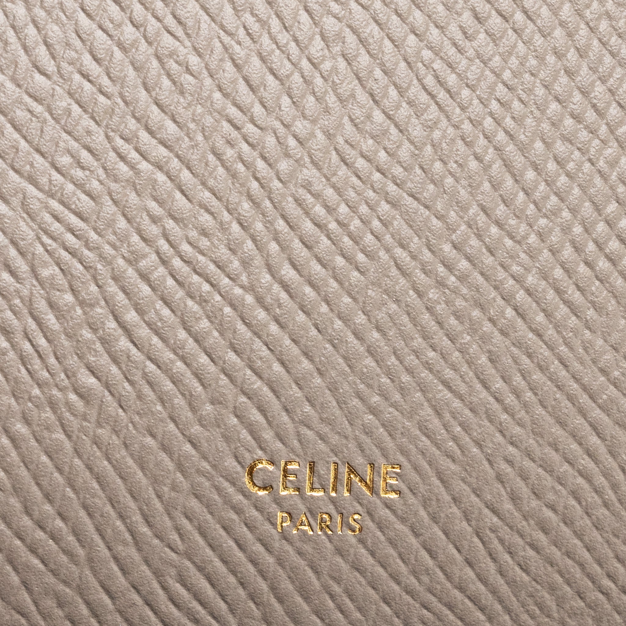 CELINE ZIPPED PURSE WITH REMOVABLE CARD HOLDER CALFSKIN / LAMBSKIN GREY / LIGHT BLUE GHW