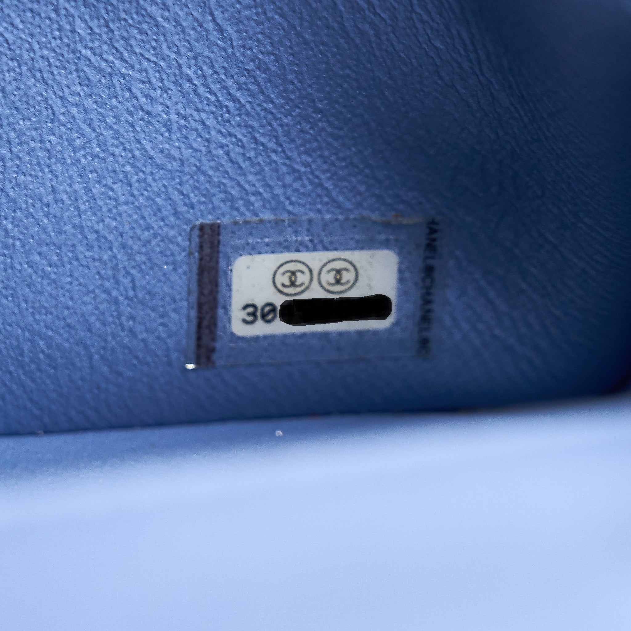 CHANEL LAMBSKIN RECTANGULAR MINI FLAP BAG IN ICE BLUE GHW