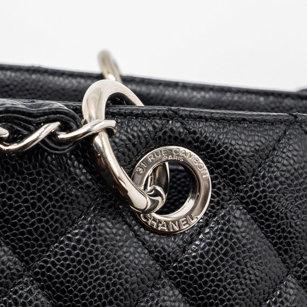 CHANEL GRAND SHOPPING TOTE BAG CAVIAR BLACK SHW