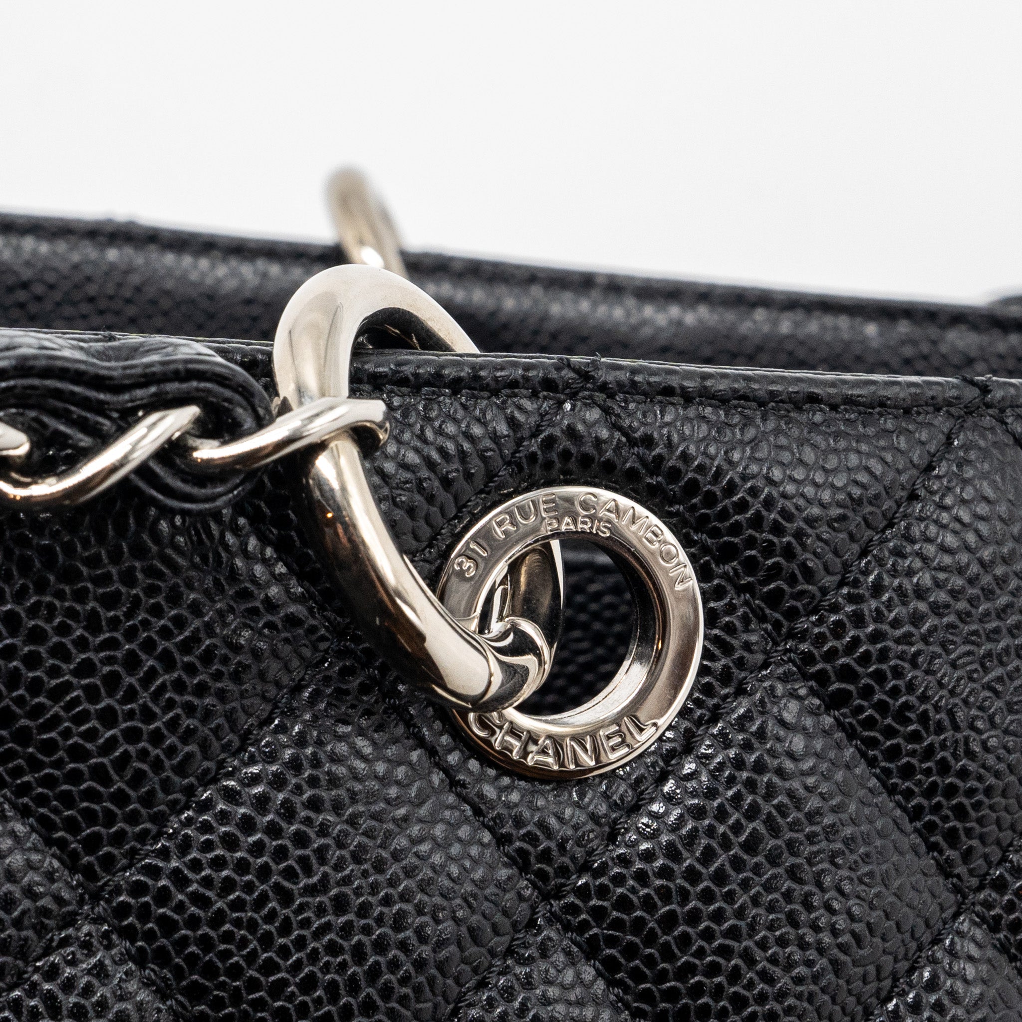 CHANEL GRAND SHOPPING TOTE BAG CAVIAR BLACK SHW