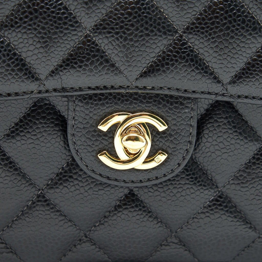 CHANEL VINTAGE MINI SQUARE FLAP BAG CAVIAR BLACK GHW