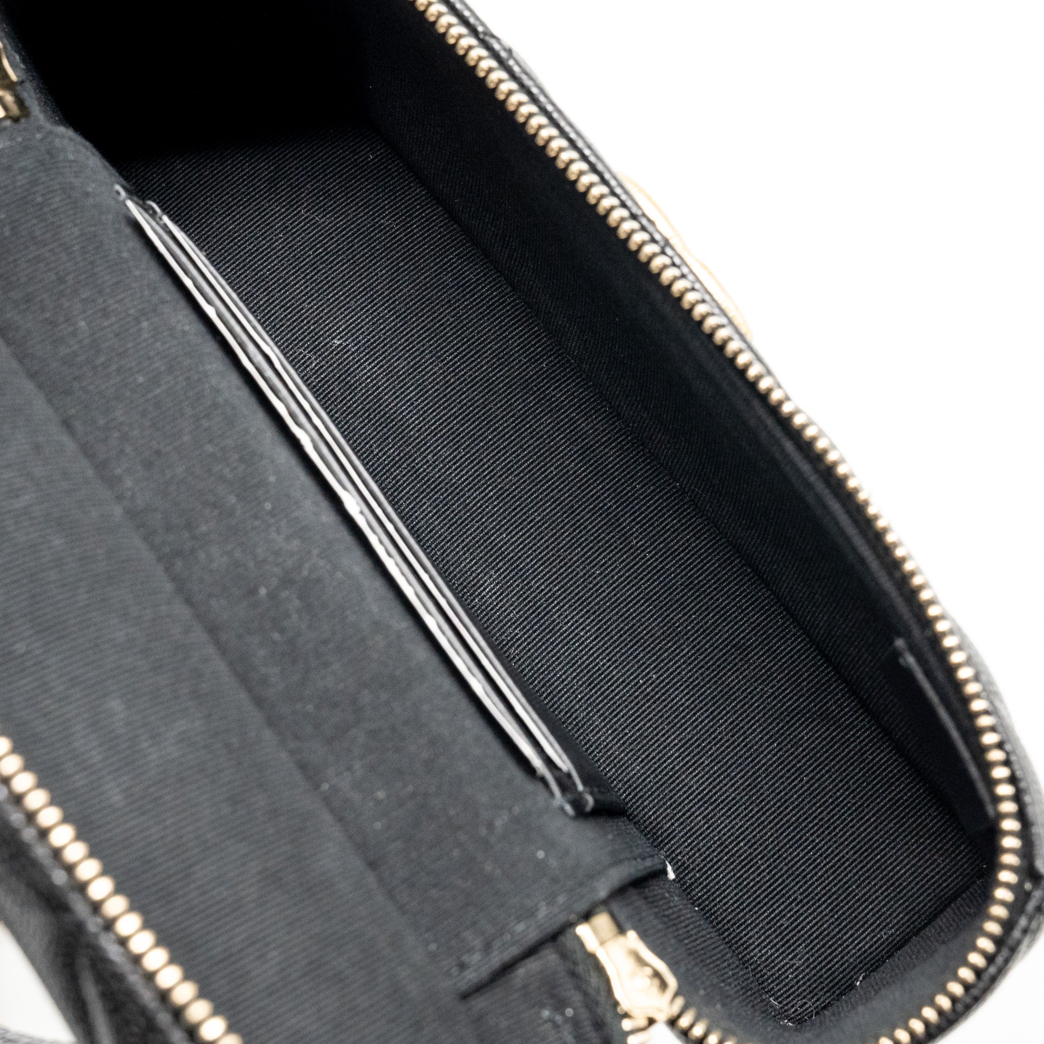 CHANEL TOP HANDLE VANITY BAG WITH CHAIN CAVIAR BLACK GHW (MICROCHIP)