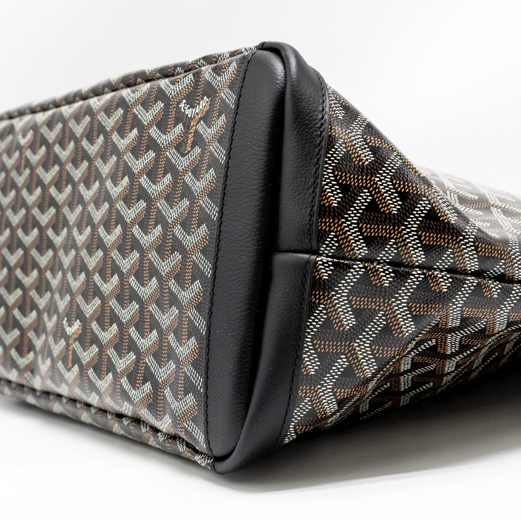 GOYARD ARTOIS MM HANDBAG GOYARDINE CANVAS/CALFSKIN BLACK SHW