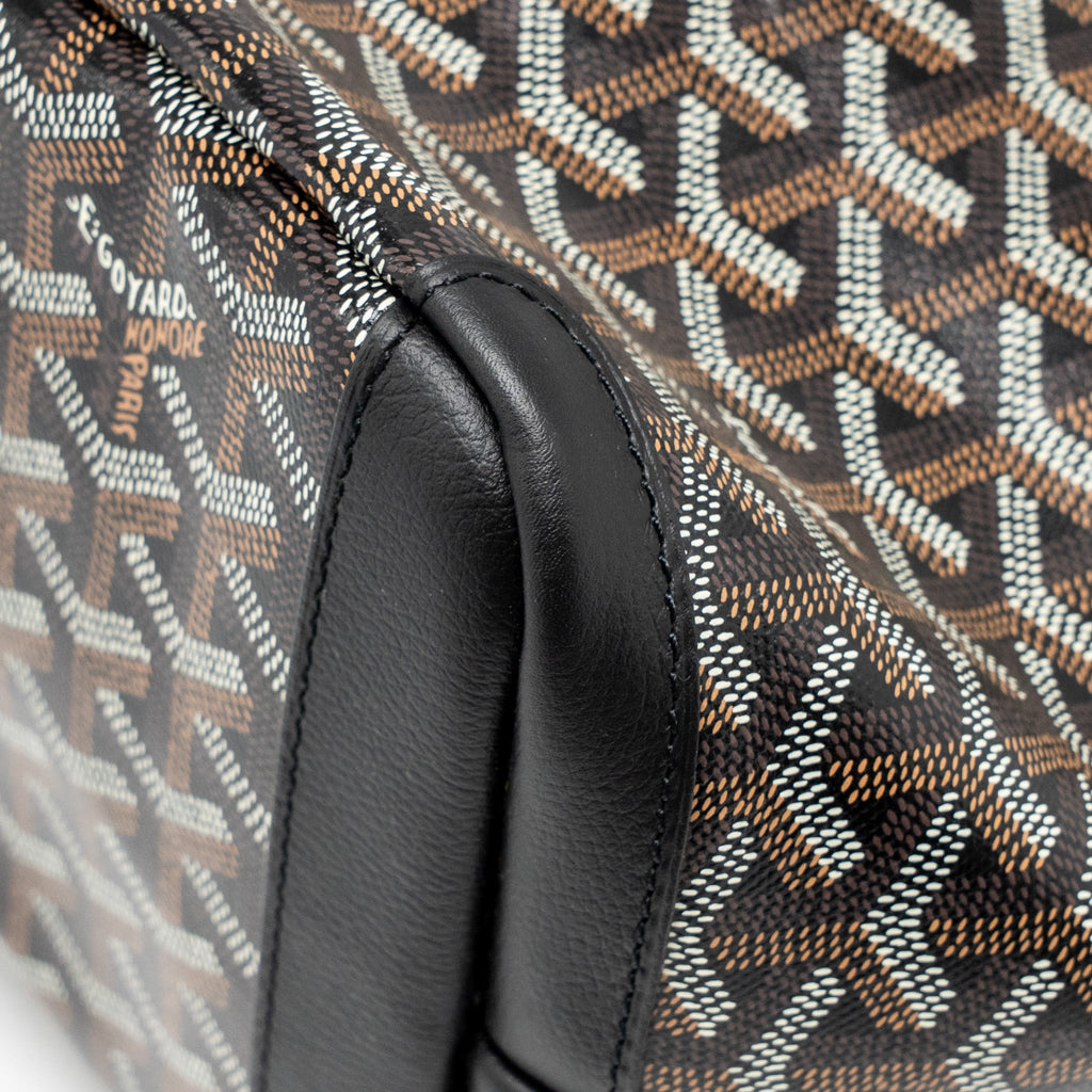 GOYARD ARTOIS MM HANDBAG GOYARDINE CANVAS/CALFSKIN BLACK SHW