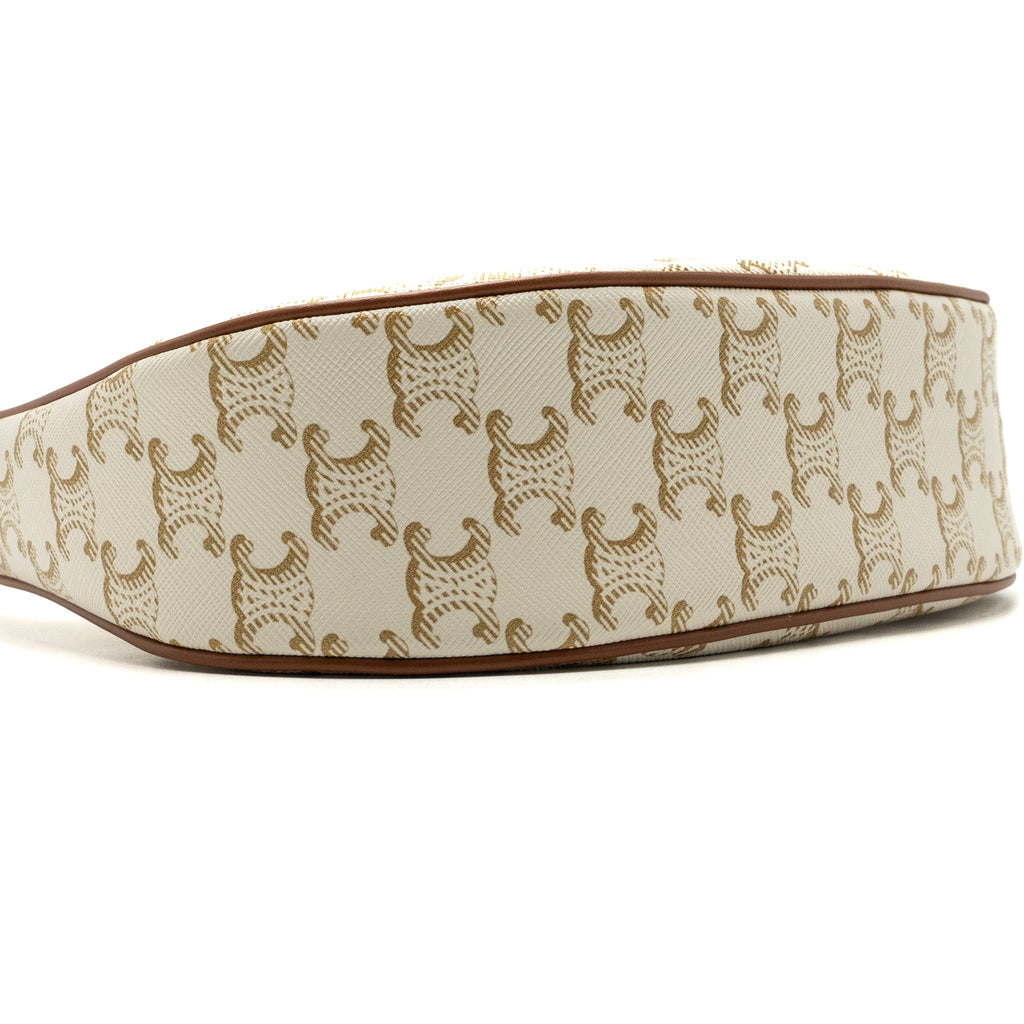 CELINE AVA BAG TRIOMPHE CANVAS/ CALFSKIN WHITE GHW