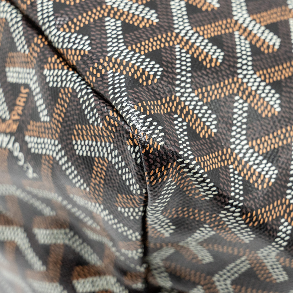 GOYARD SAINT LOUIS PM TOTE  BAG GOYARDINE CANVAS / CALFSKIN BLACK SHW