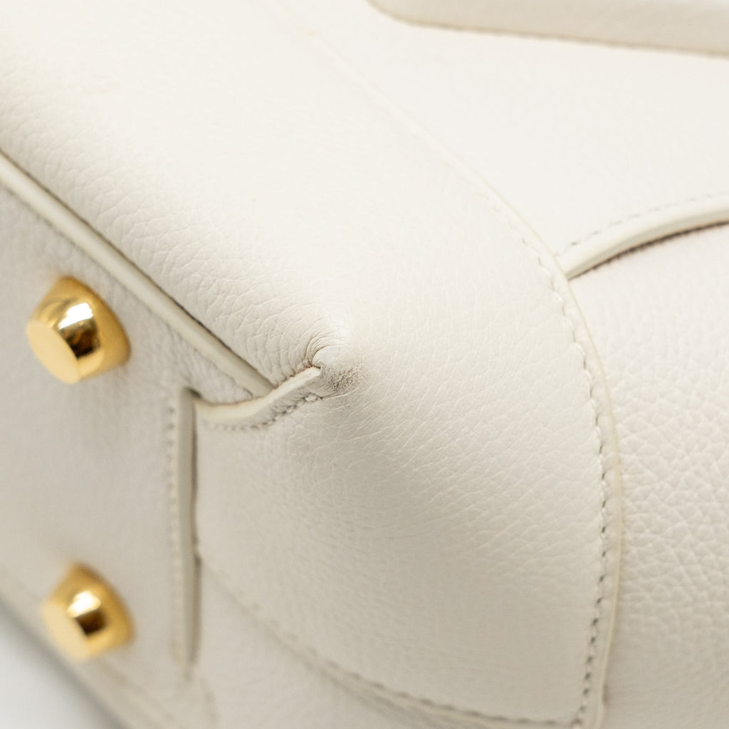 BOTTEGA VENETA LARGE ARCO TOTE BAG GRAINED CALFSKIN WHITE GHW