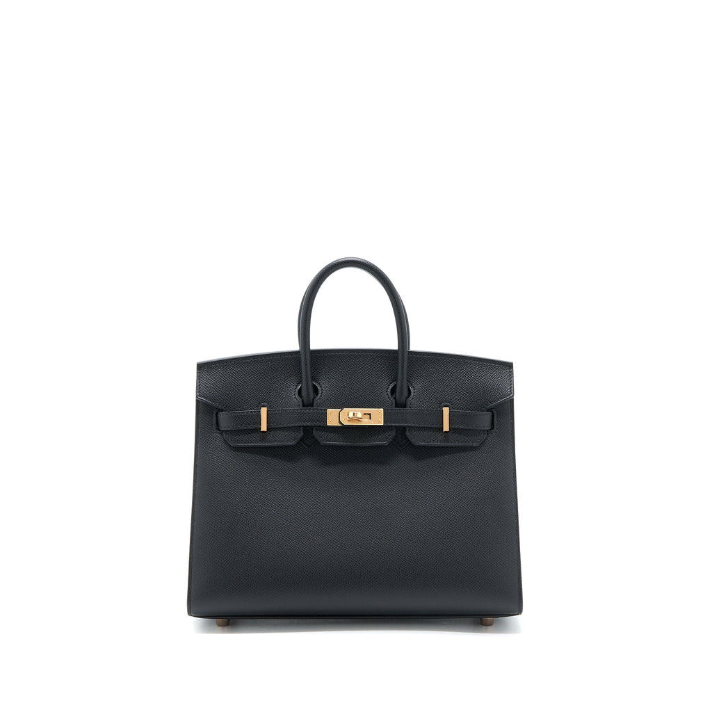 HERMES BIRKIN 25 EPSOM BLACK RGHW