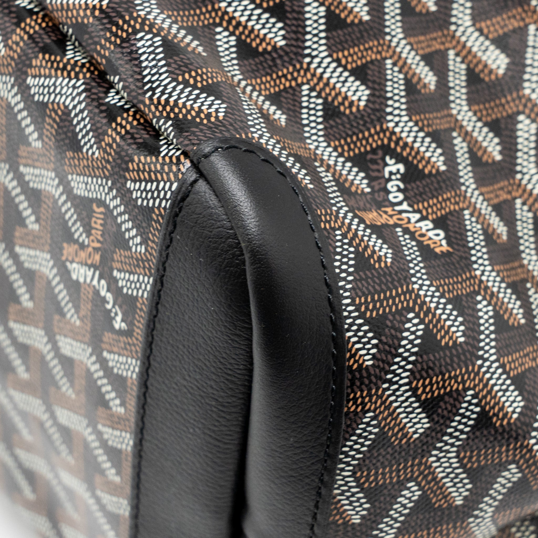 GOYARD ARTOIS MM HANDBAG GOYARDINE CANVAS/CALFSKIN BLACK SHW