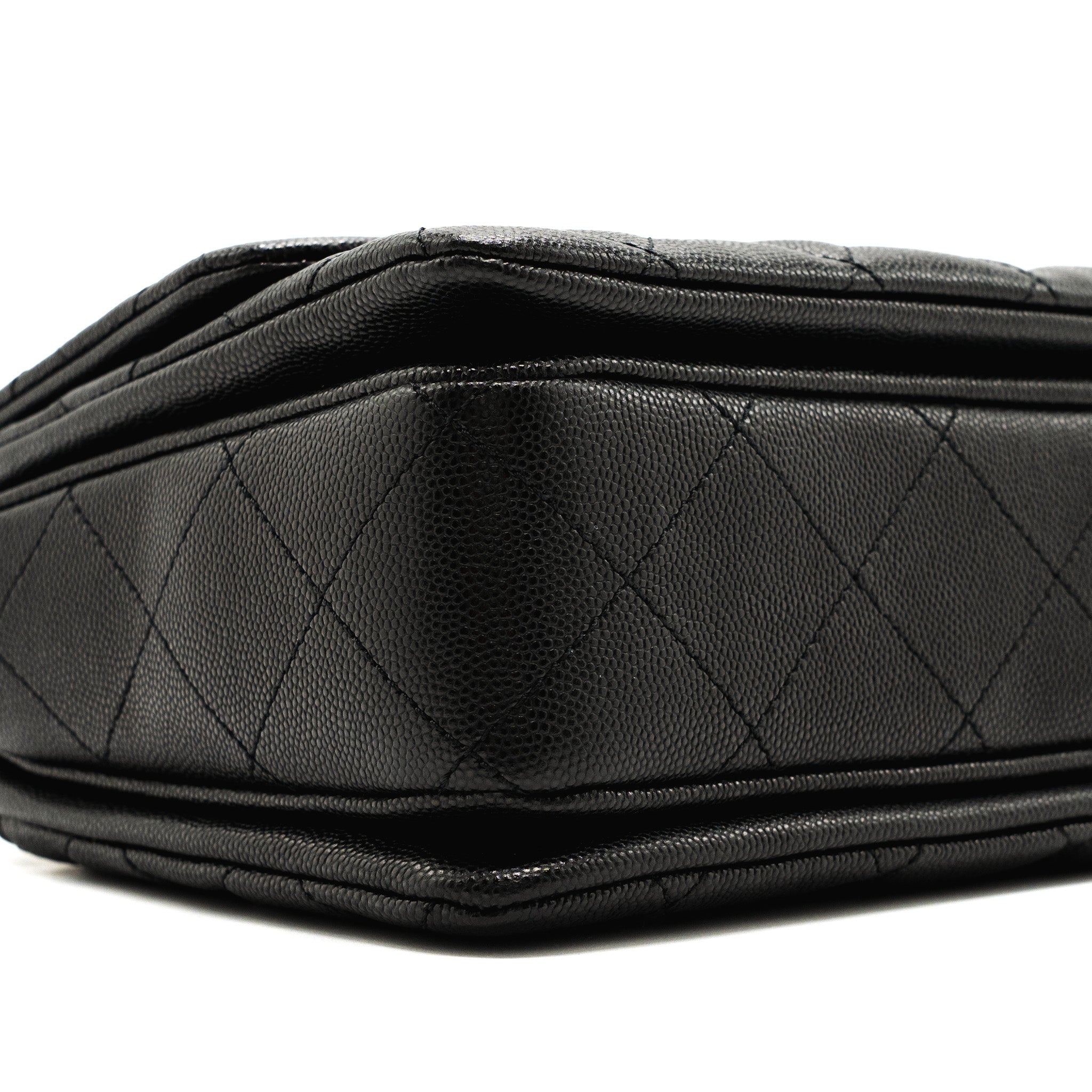 CHANEL 22K COCO FIRST FLAP BAG CAVIAR BLACK GHW (MICROCHIP)