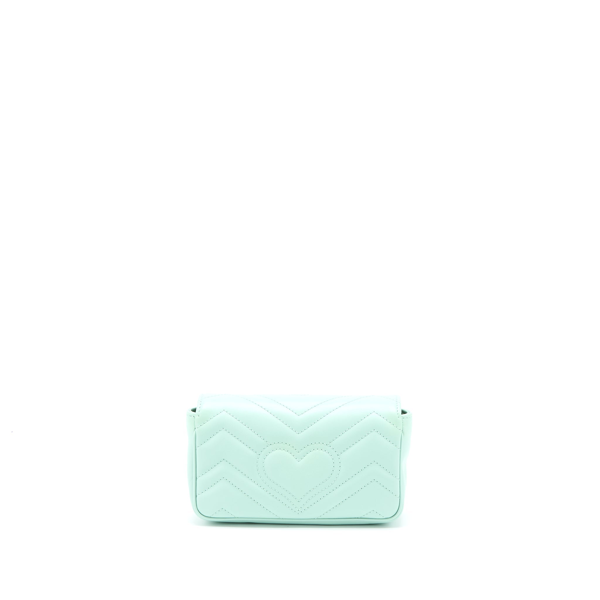 GUCCI GG MARMONT SUPER MINI BAG CALFSKIN MINT GREEN SHW