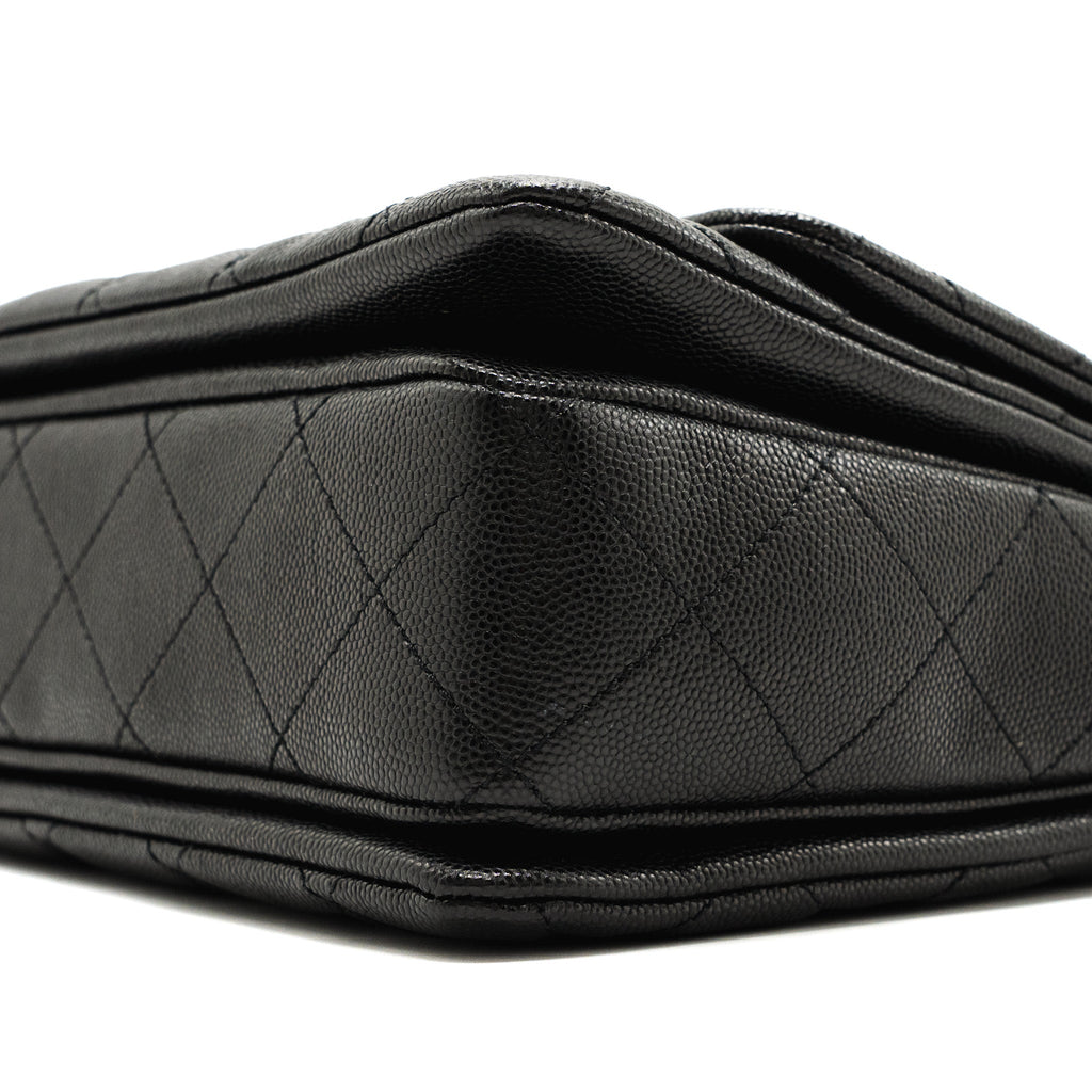 CHANEL 22K COCO FIRST FLAP BAG CAVIAR BLACK GHW (MICROCHIP)