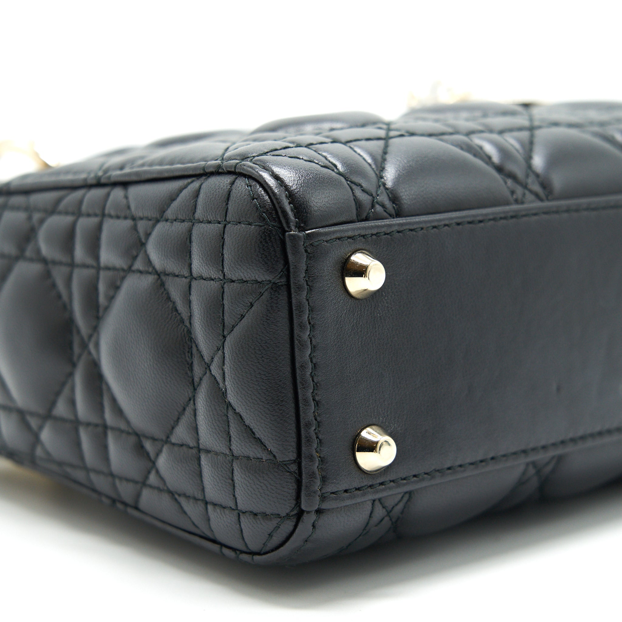 DIOR MINI LADY DIOR LAMBSKIN BLACK WITH GHW