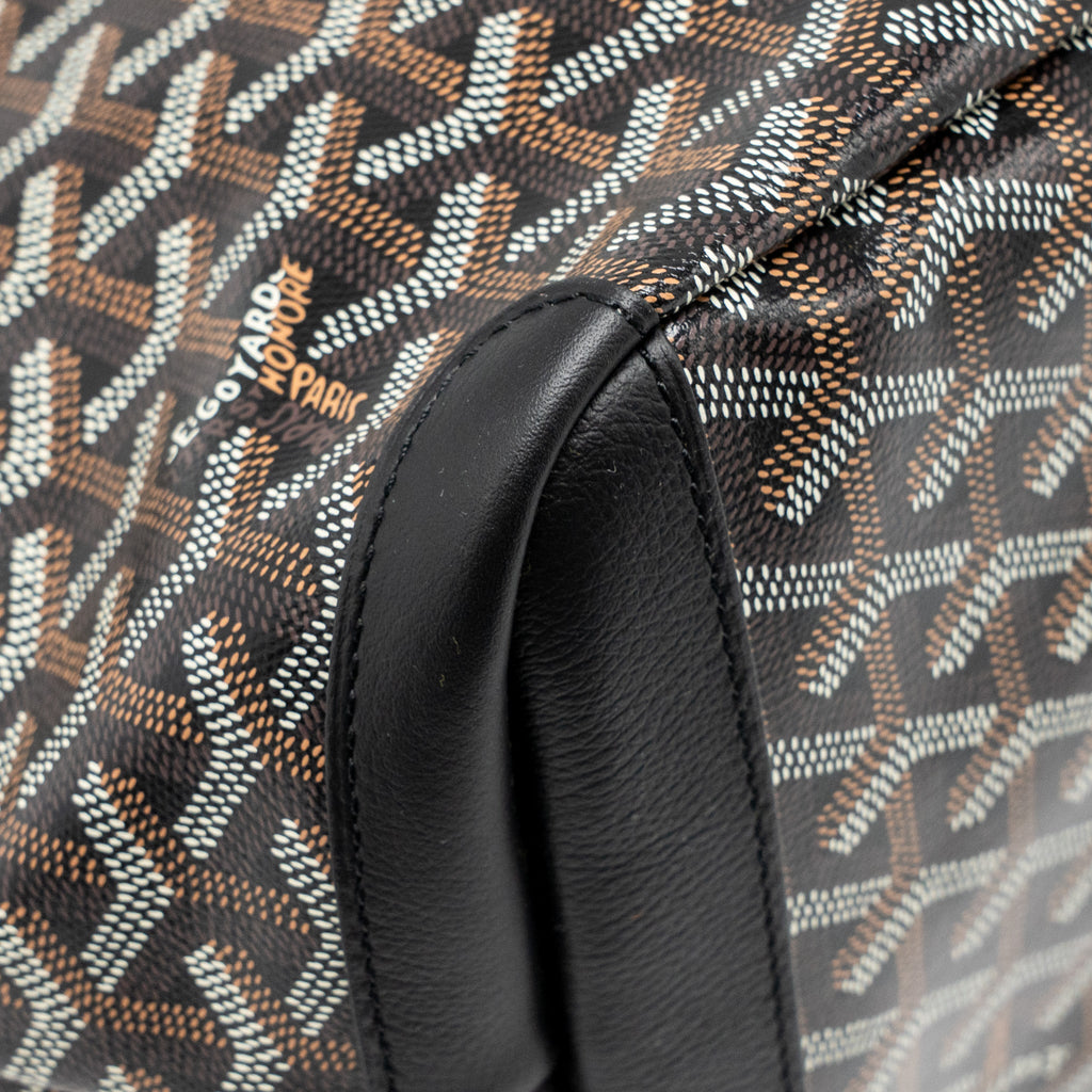 GOYARD ARTOIS MM HANDBAG GOYARDINE CANVAS/CALFSKIN BLACK SHW