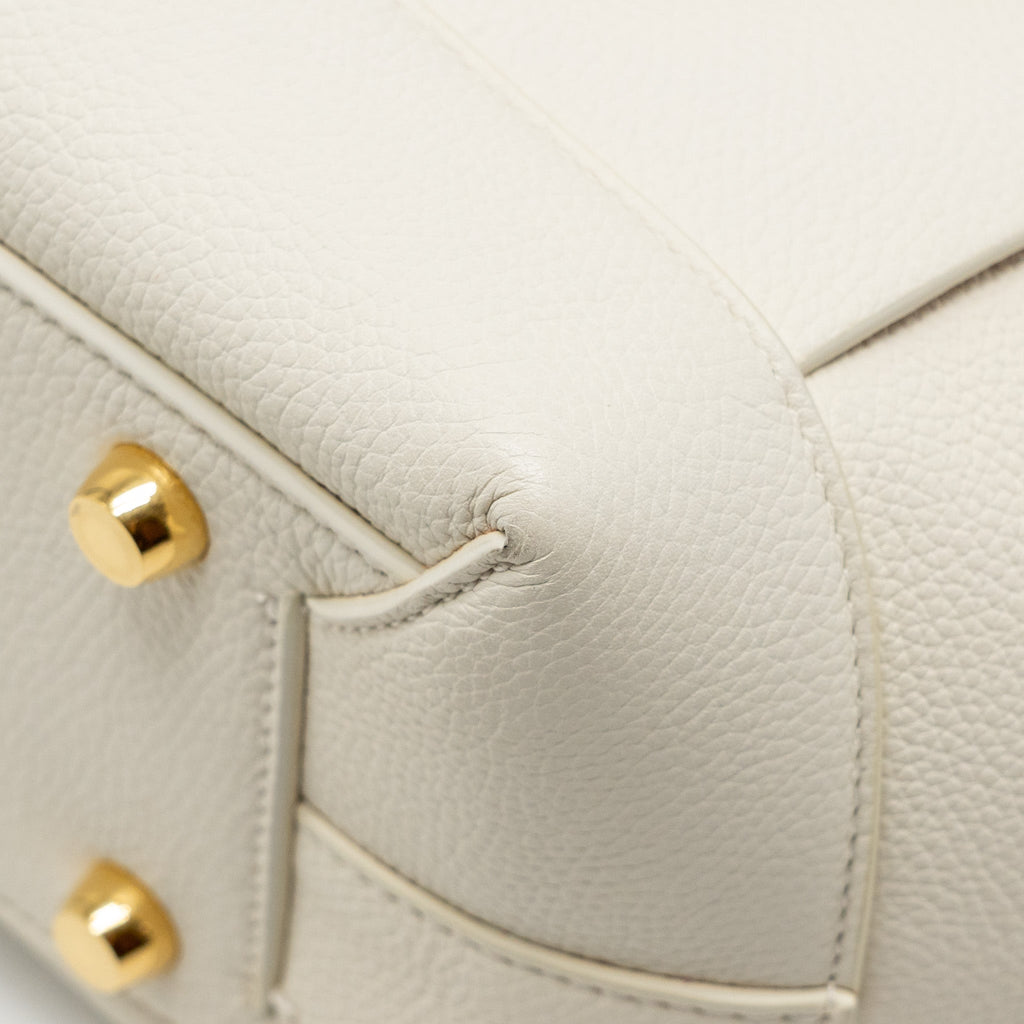 BOTTEGA VENETA LARGE ARCO TOTE BAG GRAINED CALFSKIN WHITE GHW