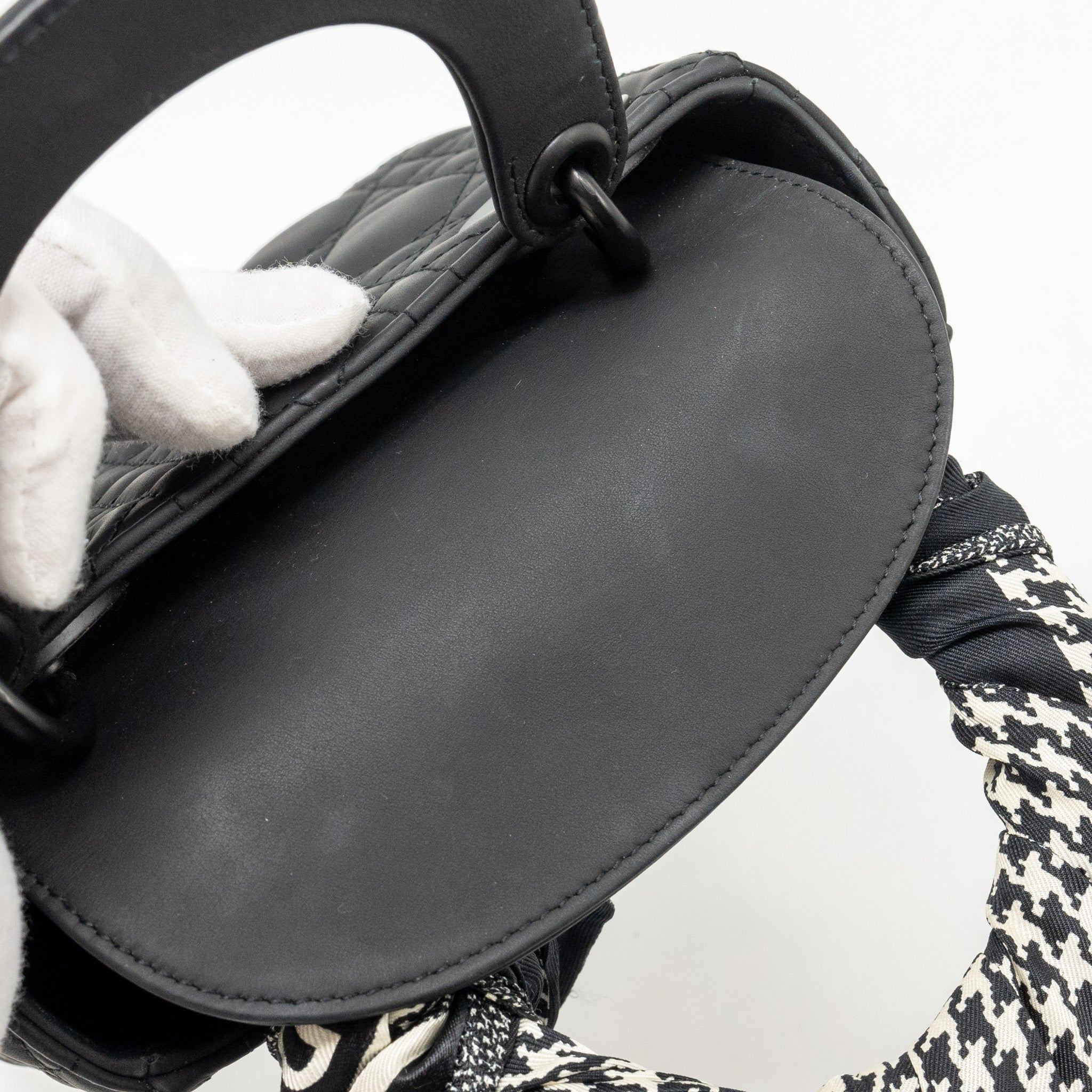 DIOR MINI LADY DIOR ULTRAMATTE CANNAGE CALFSKIN SO BLACK