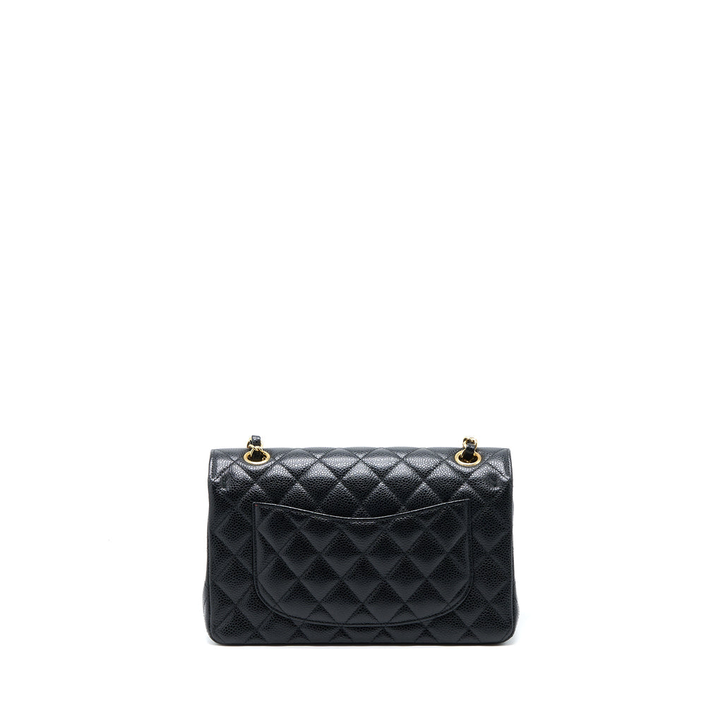 CHANEL SMALL CLASSIC DOUBLE FLAP BAG CAVIAR BLACK GHW