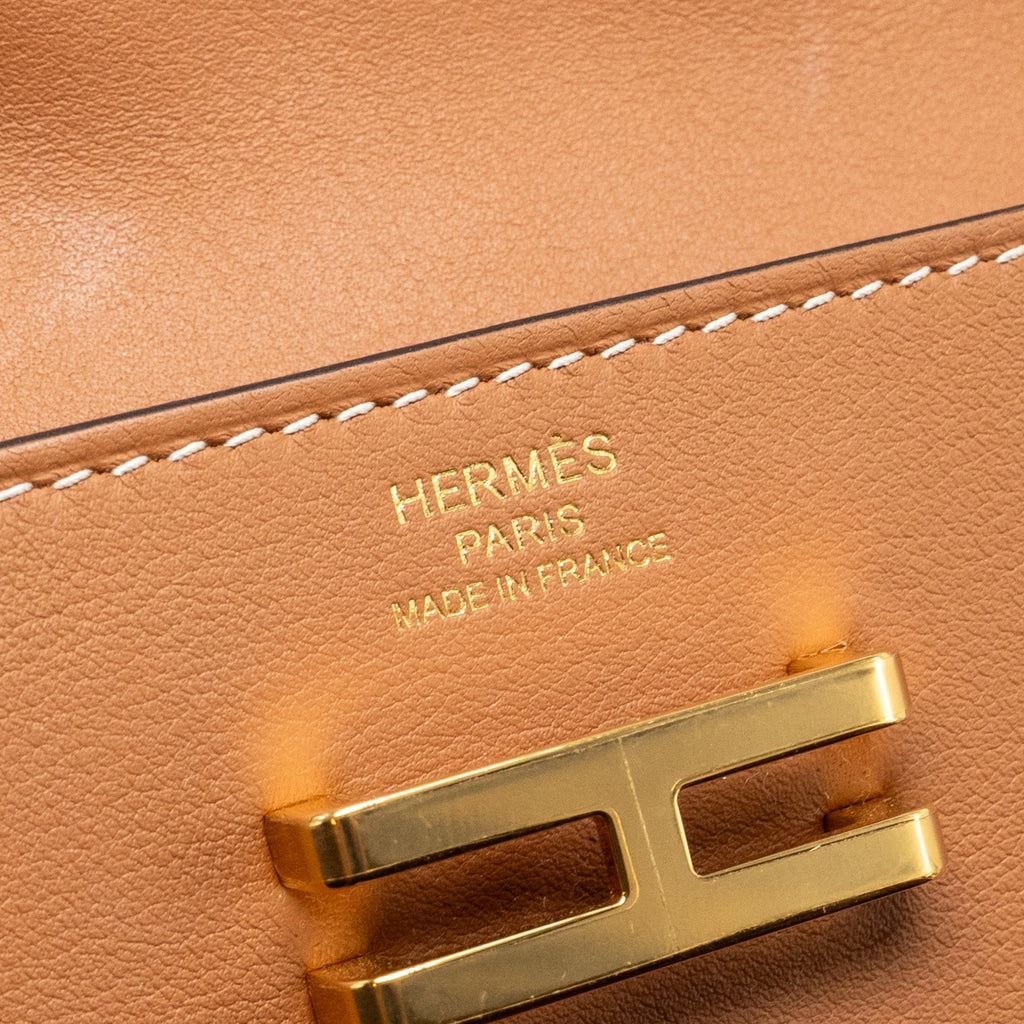 HERMES SIZE L ELAN POCKET 24 BELT BAG SWIFT GOLD GHW