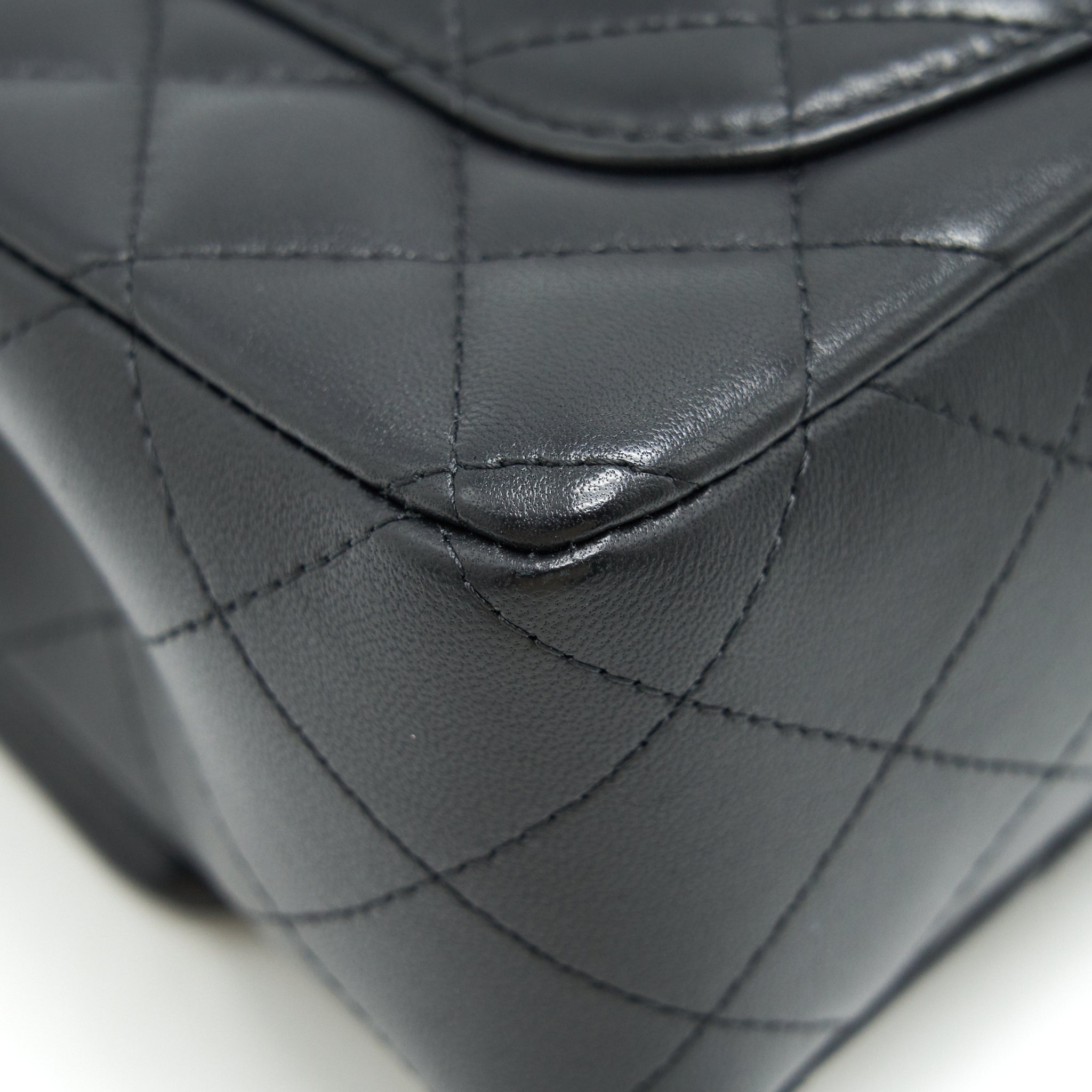 CHANEL LAMBSKIN RECTANGULAR MINI FLAP BAG IN BLACK SHW