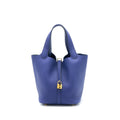 HERMES PICOTIN 22 LOCK BAG TAURILLON MAURICE BLUE SAPHIR GHW