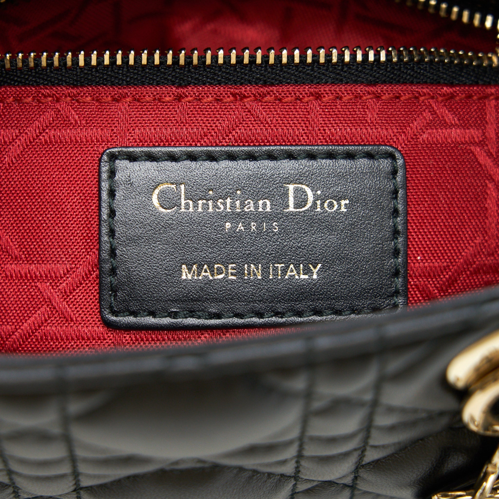 DIOR MINI LADY DIOR LAMBSKIN BLACK WITH GHW
