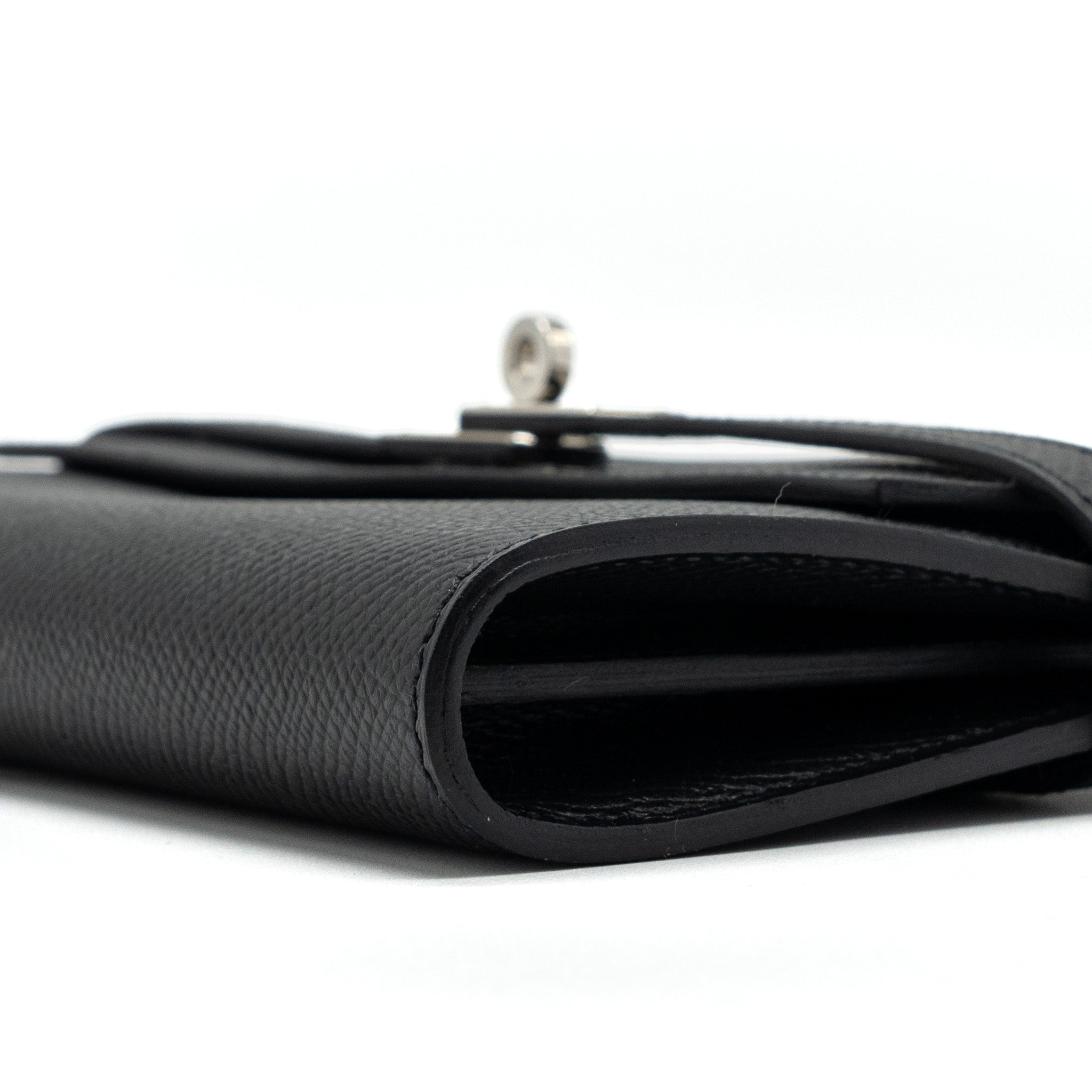 HERMES KELLY LONG WALLET EPSOM BLACK SHW