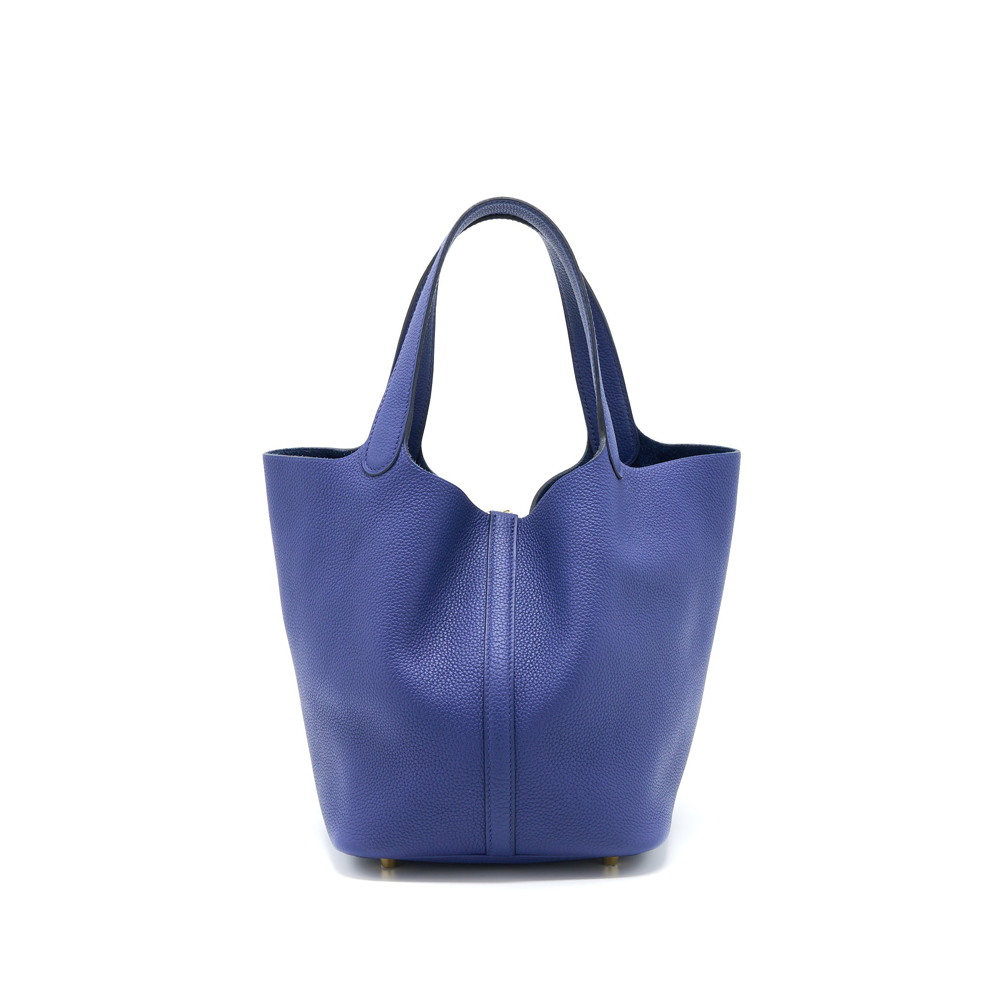 HERMES PICOTIN 22 LOCK BAG TAURILLON MAURICE BLUE SAPHIR GHW