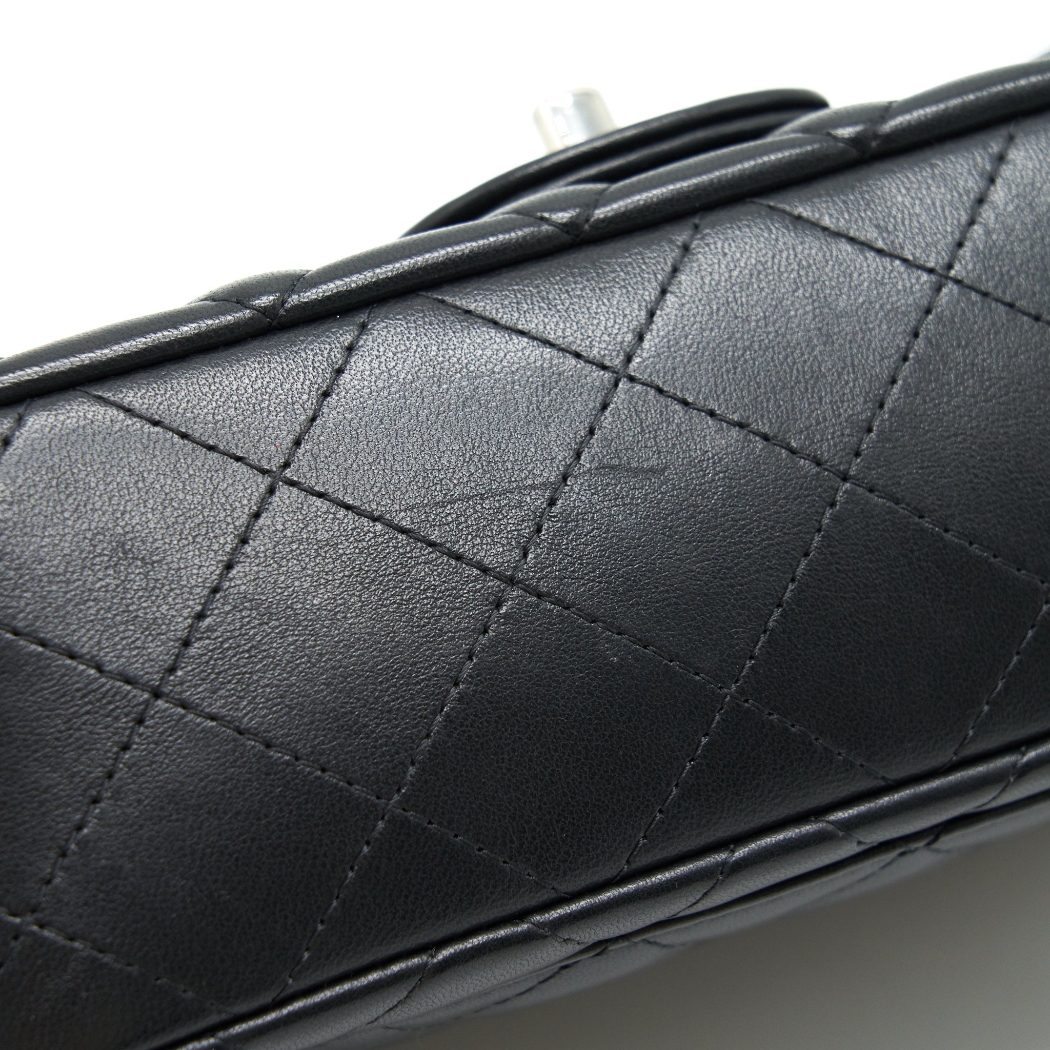CHANEL LAMBSKIN RECTANGULAR MINI FLAP BAG IN BLACK SHW