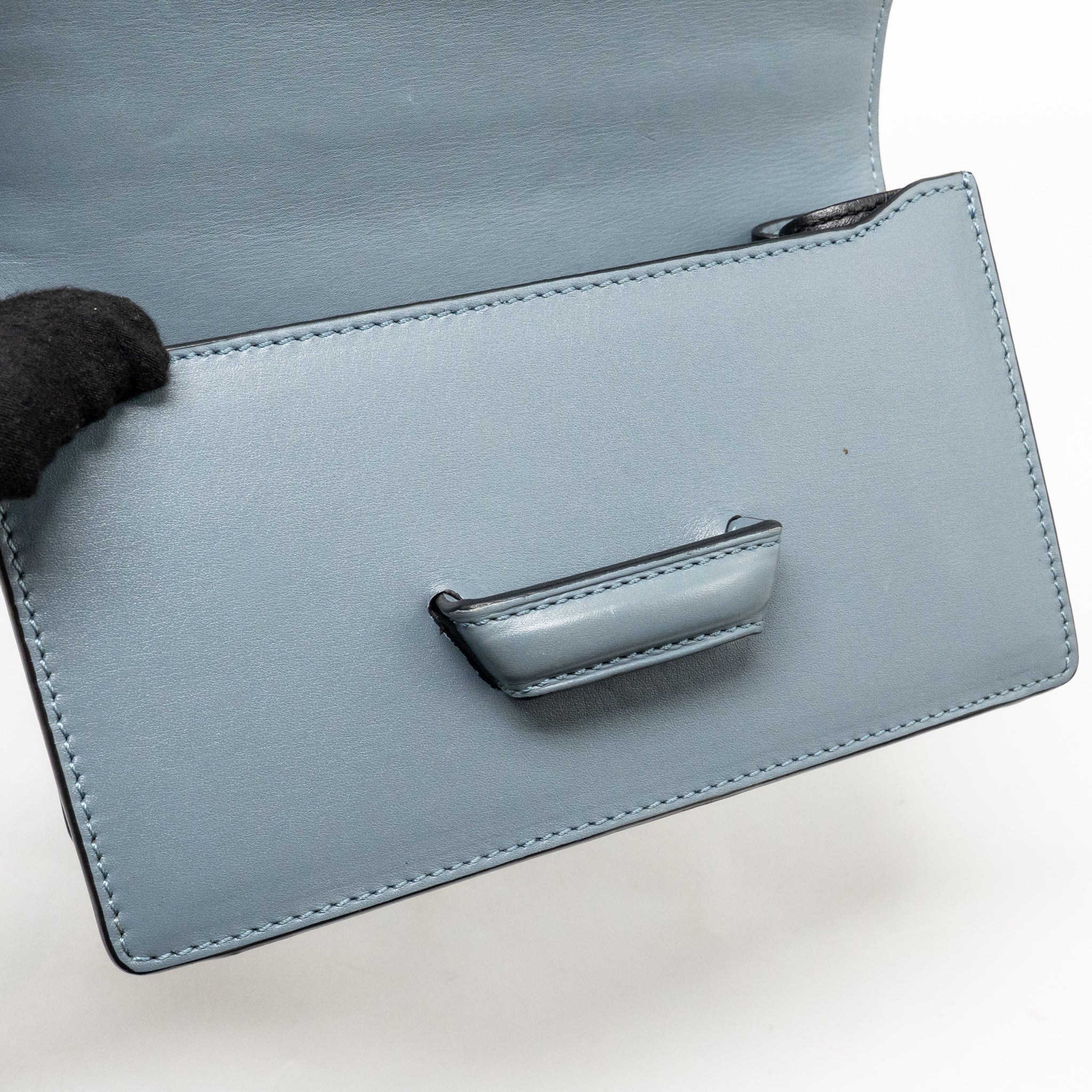LOEWE BARCELONA SHOULDER BAG CALFSKIN BLUE GHW