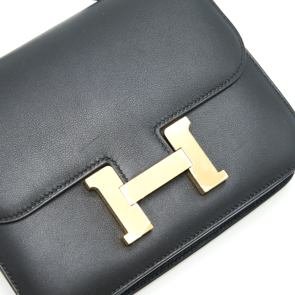 HERMES MINI CONSTANCE SWIFT LEATHER BLACK GHW
