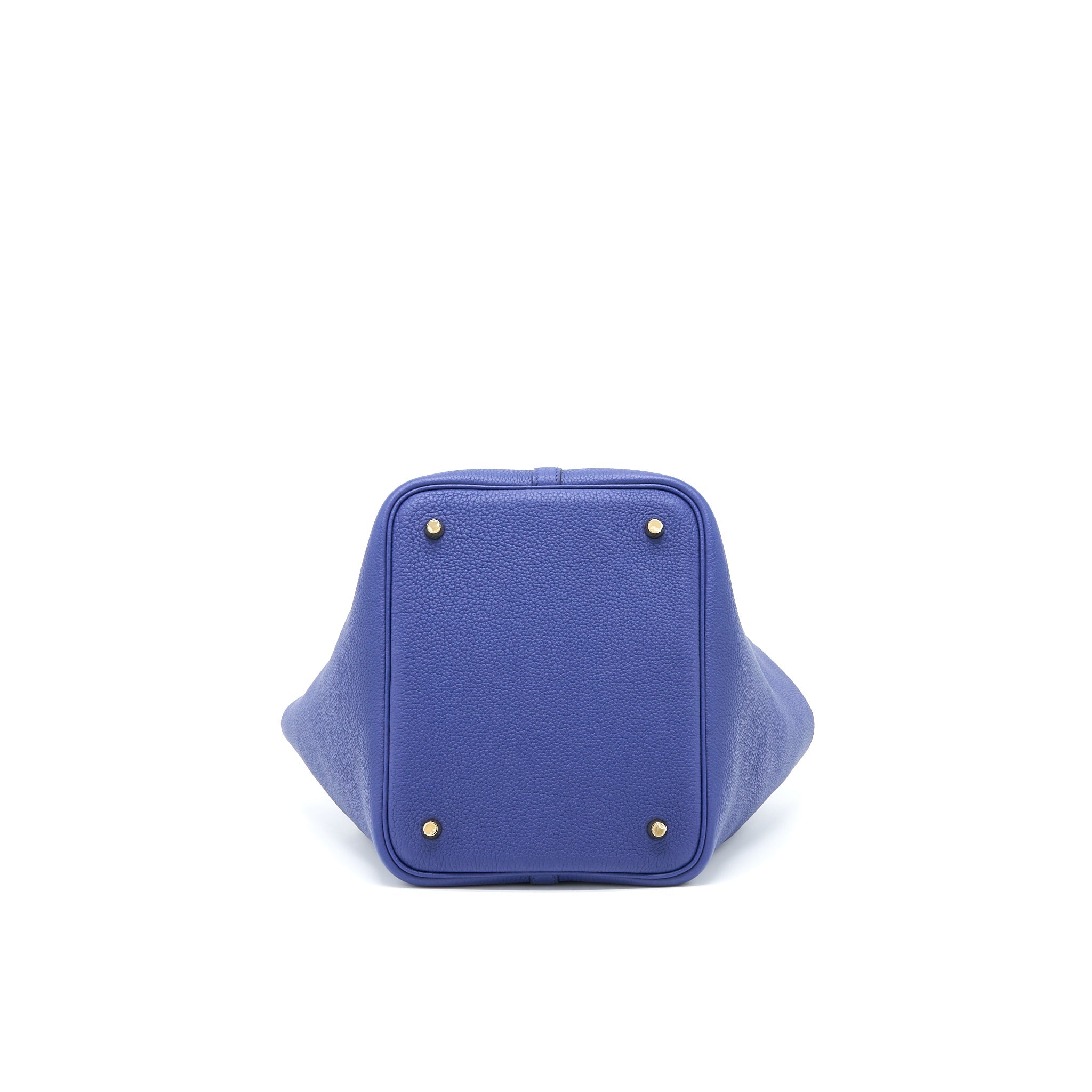 HERMES PICOTIN 22 LOCK BAG TAURILLON MAURICE BLUE SAPHIR GHW