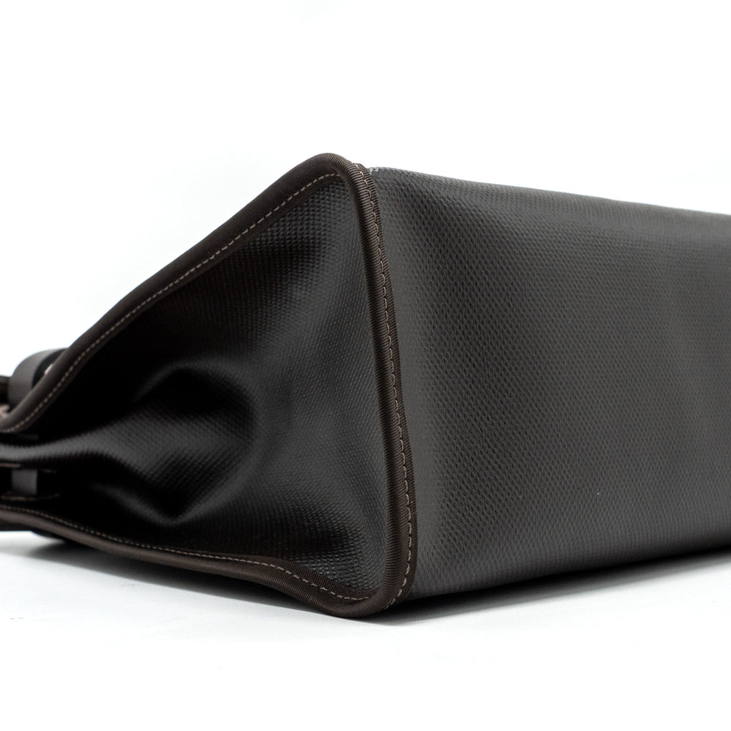 HERMES HERBAG 31 ZIP BAG CANVAS / HUNTER EBENE / ECRU SHW