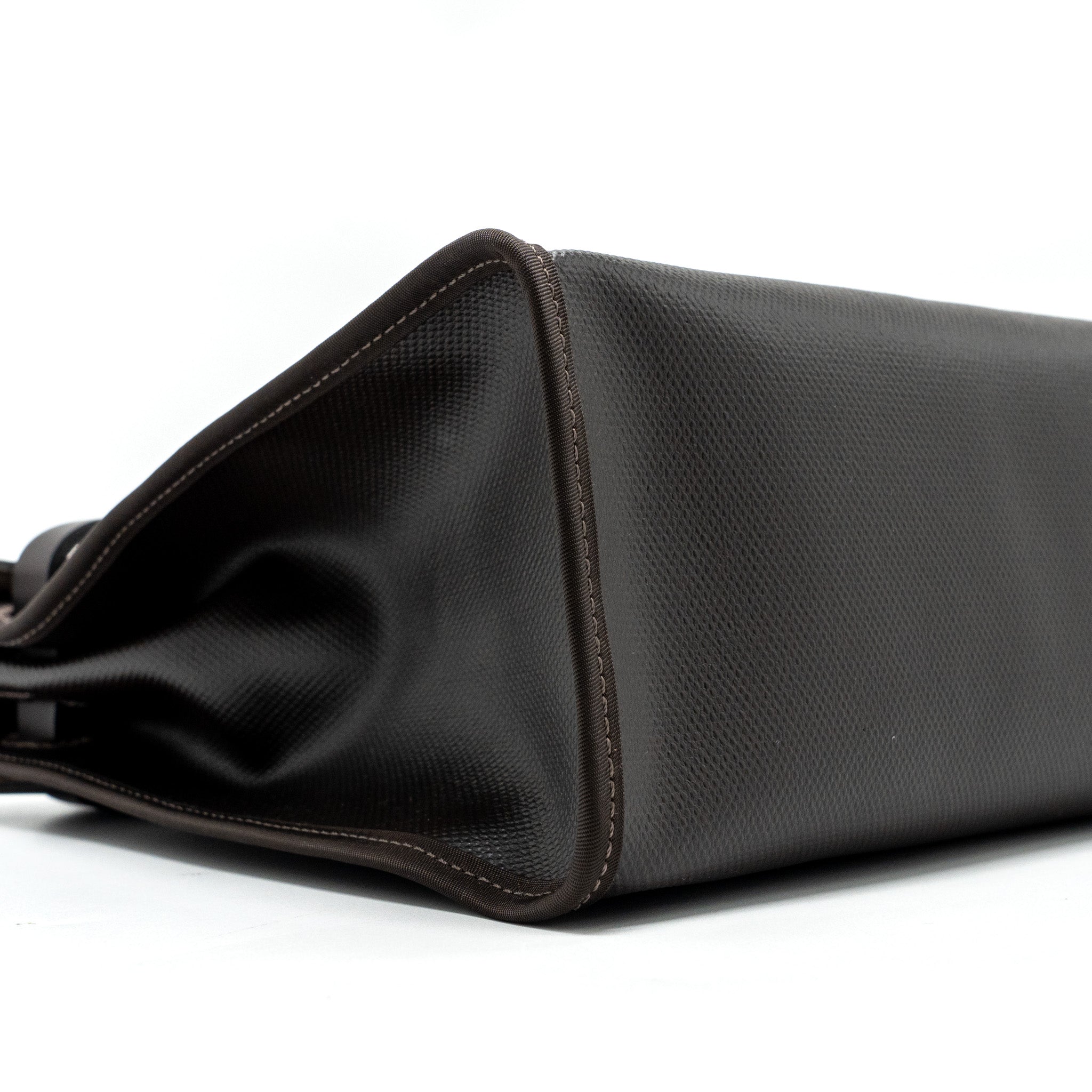 HERMES HERBAG 31 ZIP BAG CANVAS / HUNTER EBENE / ECRU SHW