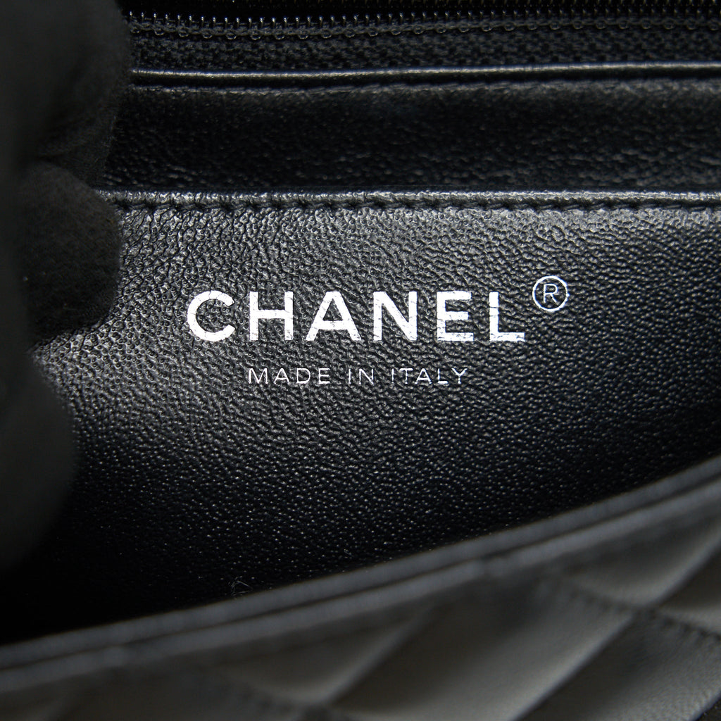 CHANEL LAMBSKIN RECTANGULAR MINI FLAP BAG IN BLACK SHW