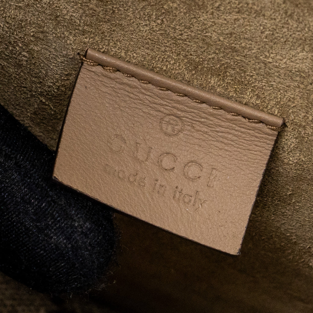 GUCCI DIONYSUS SHOULDER BAG GG SUPREME CANVAS/SUEDE LEATHER BEIGE SHW