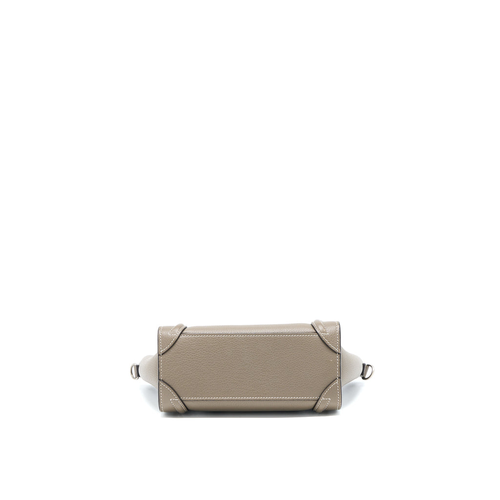 CELINE NANO LUGGAGE BAG CALFSKIN GREY SHW