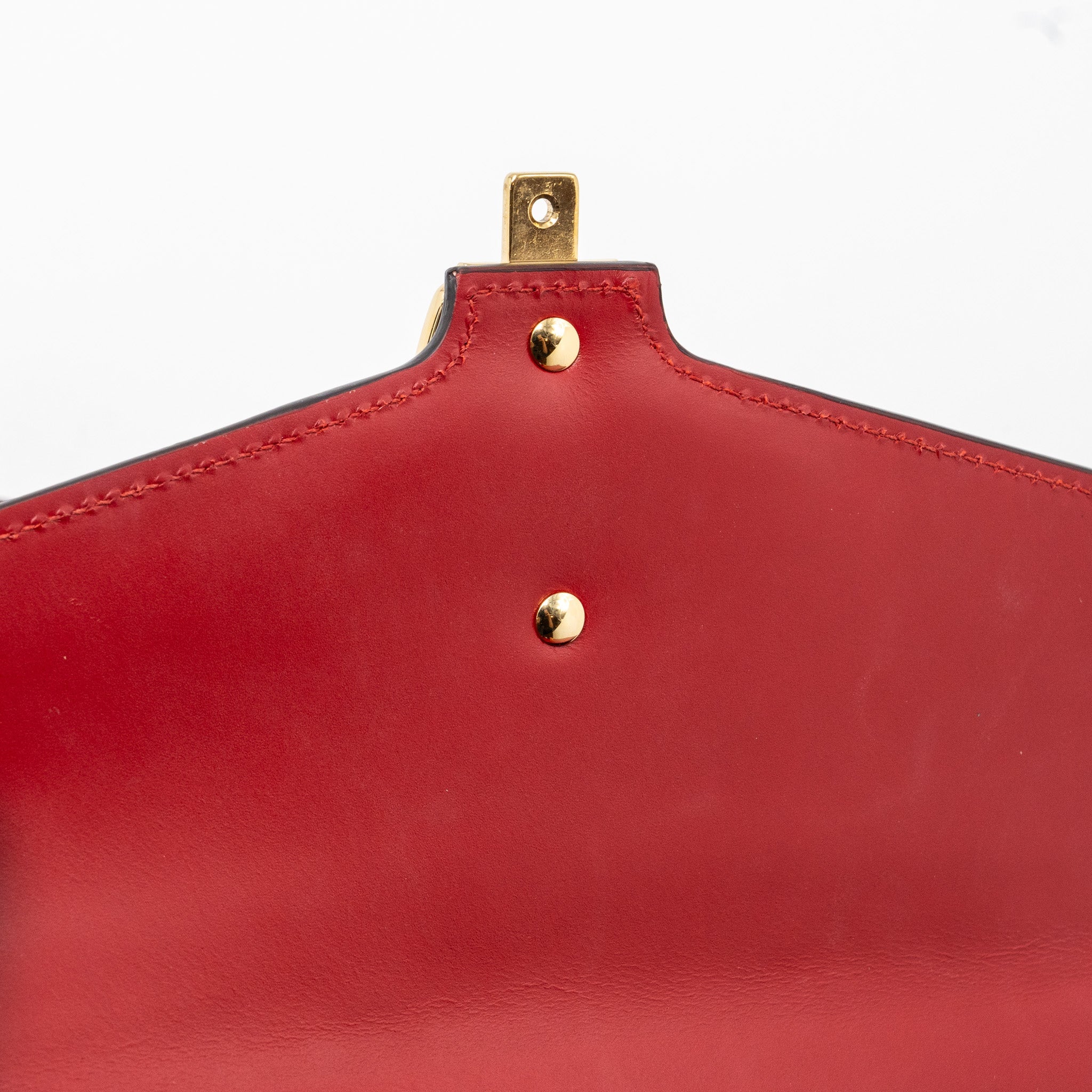 GUCCI SYLVIE SHOULDER BAG CALFSKIN RED GHW