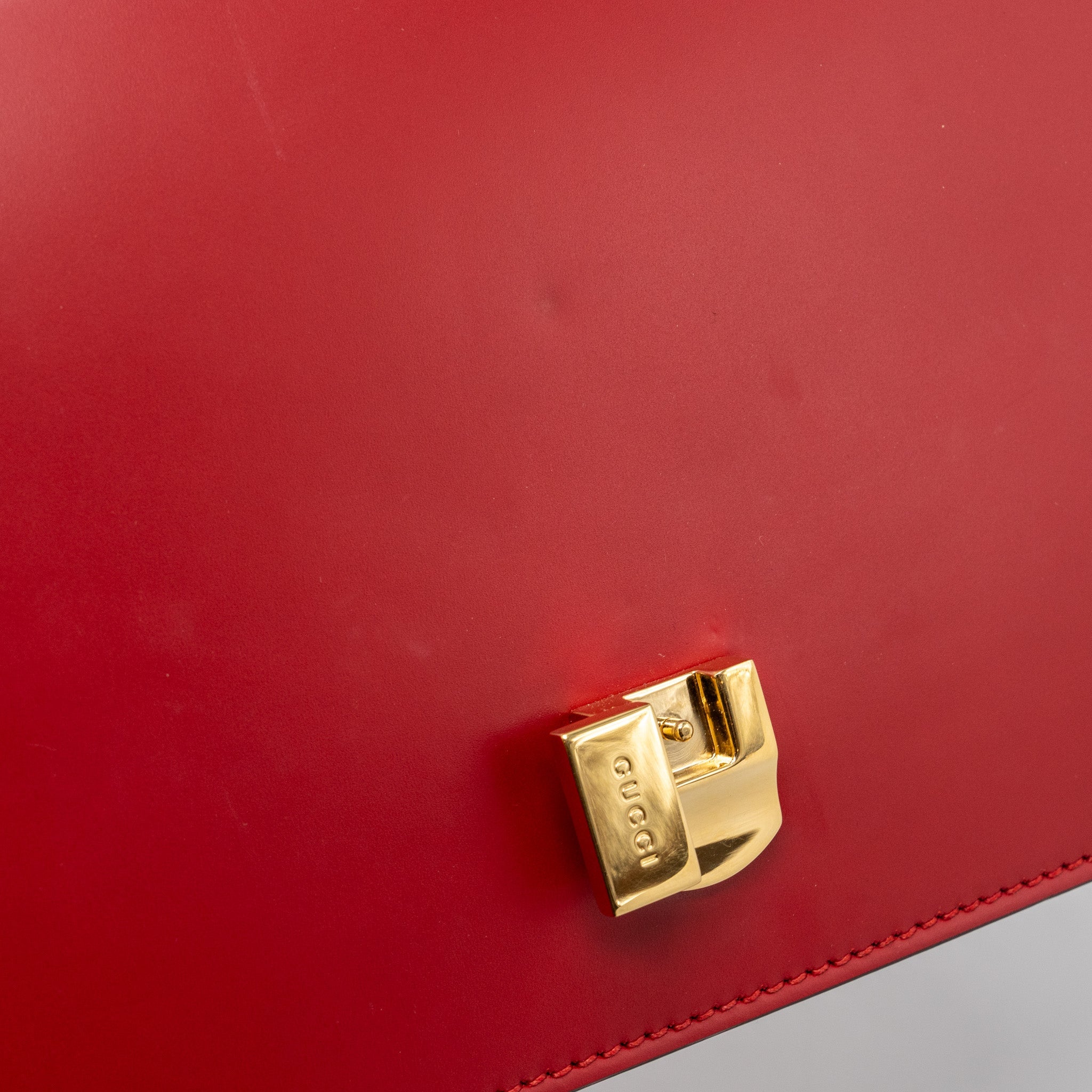 GUCCI SYLVIE SHOULDER BAG CALFSKIN RED GHW